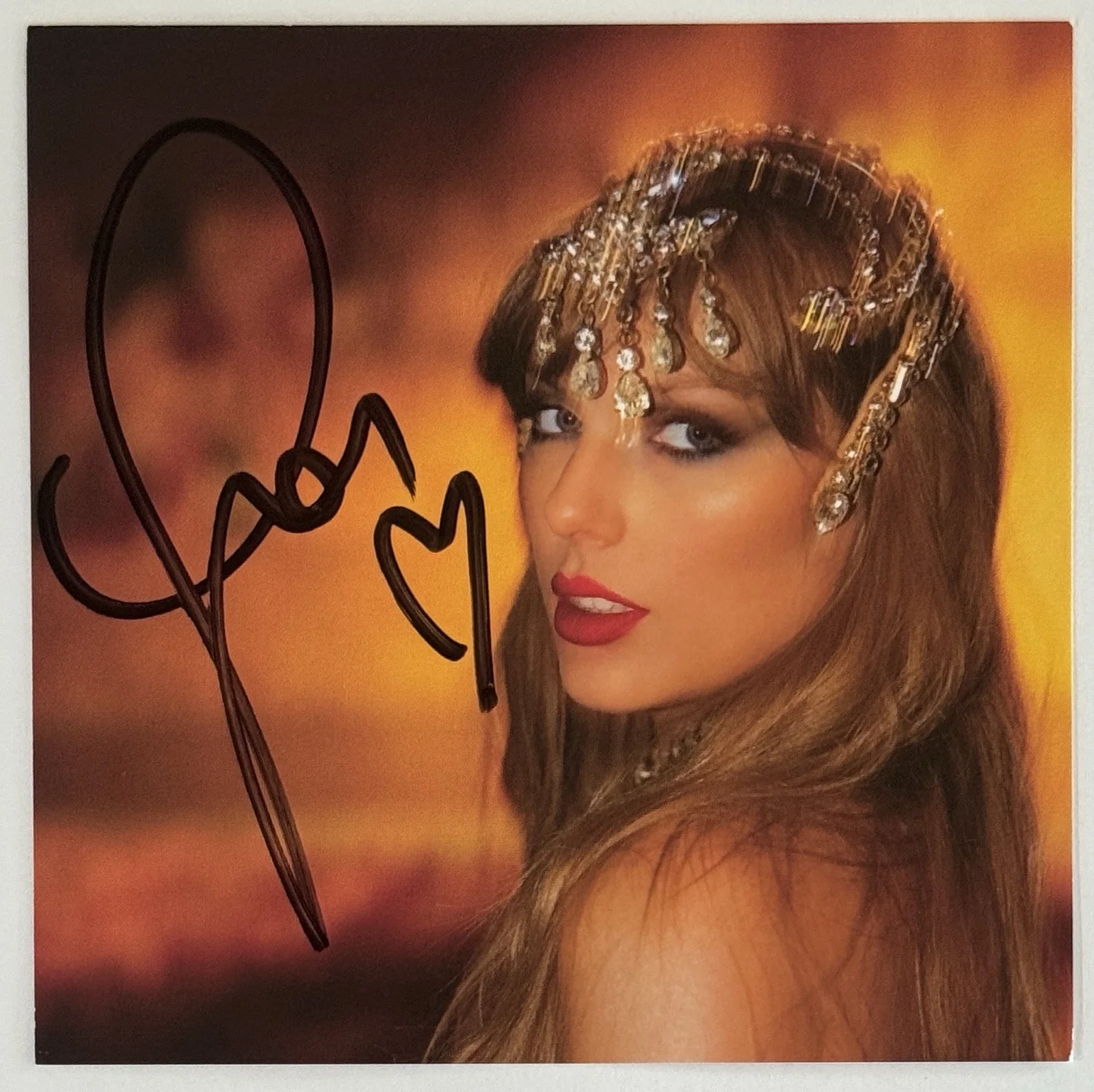 SIGNED HEART TAYLOR SWIFT LIFE OF A SHOWGIRL CD PHOTO SET ALL 4 PSA DNA COA AUTO, изображение 3