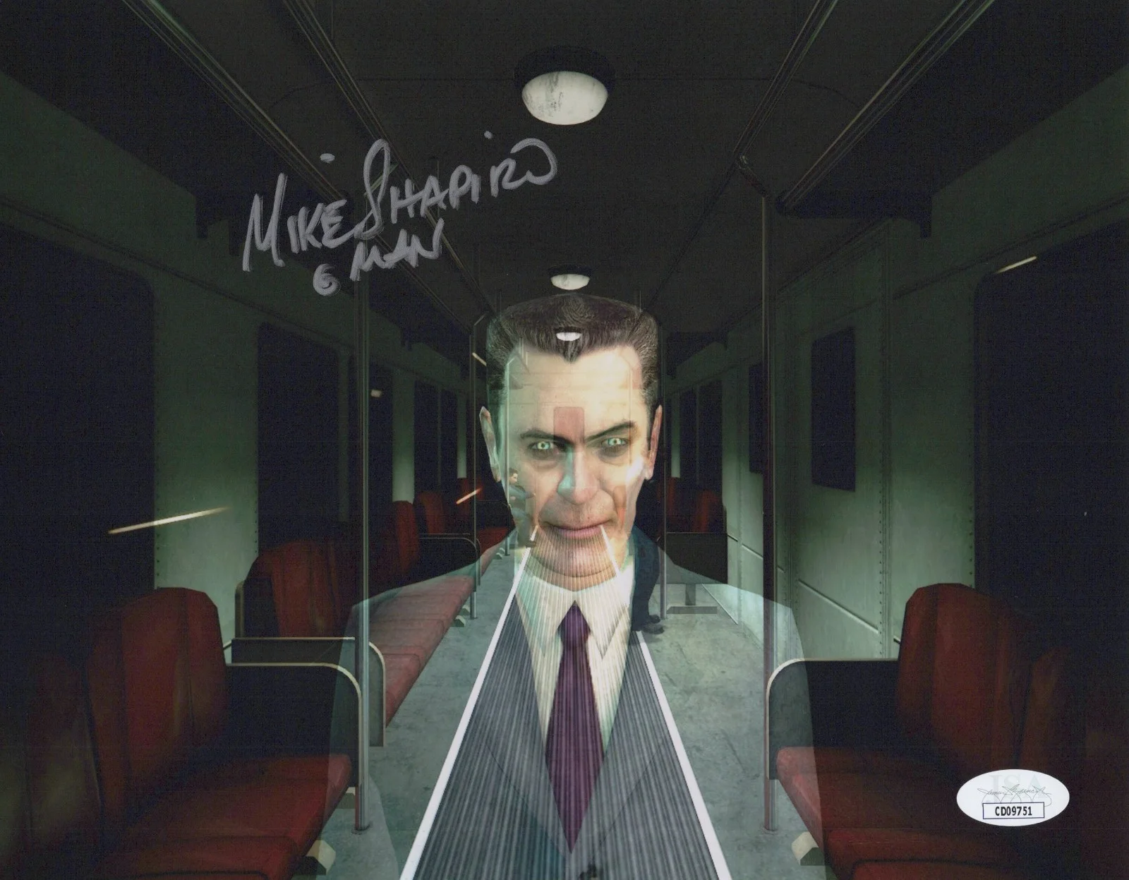 Mike Shapiro — Mike Shapiro Signed 8x10 Half Life 2 G-Man Autograph Photo Valve JSA COA