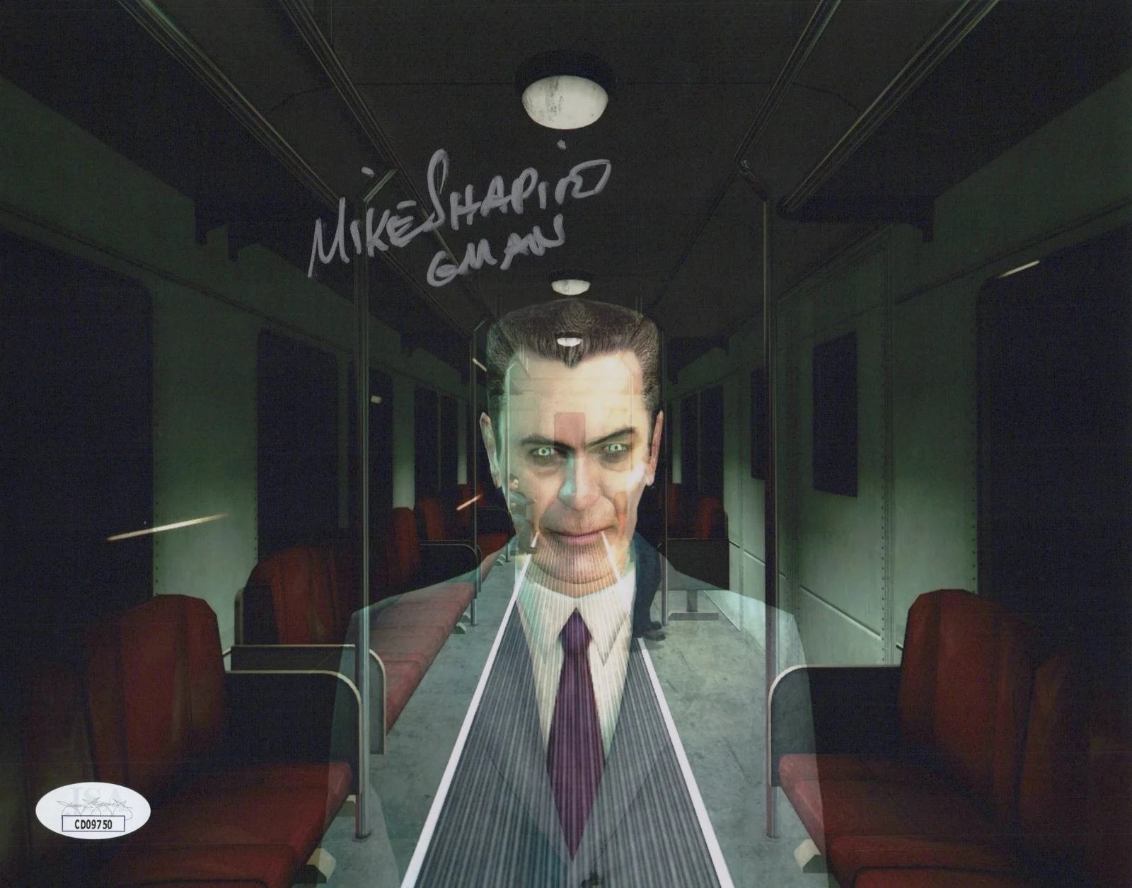 Mike Shapiro — Mike Shapiro Signed 8x10 Half Life 2 G-Man Autograph Photo Valve JSA COA