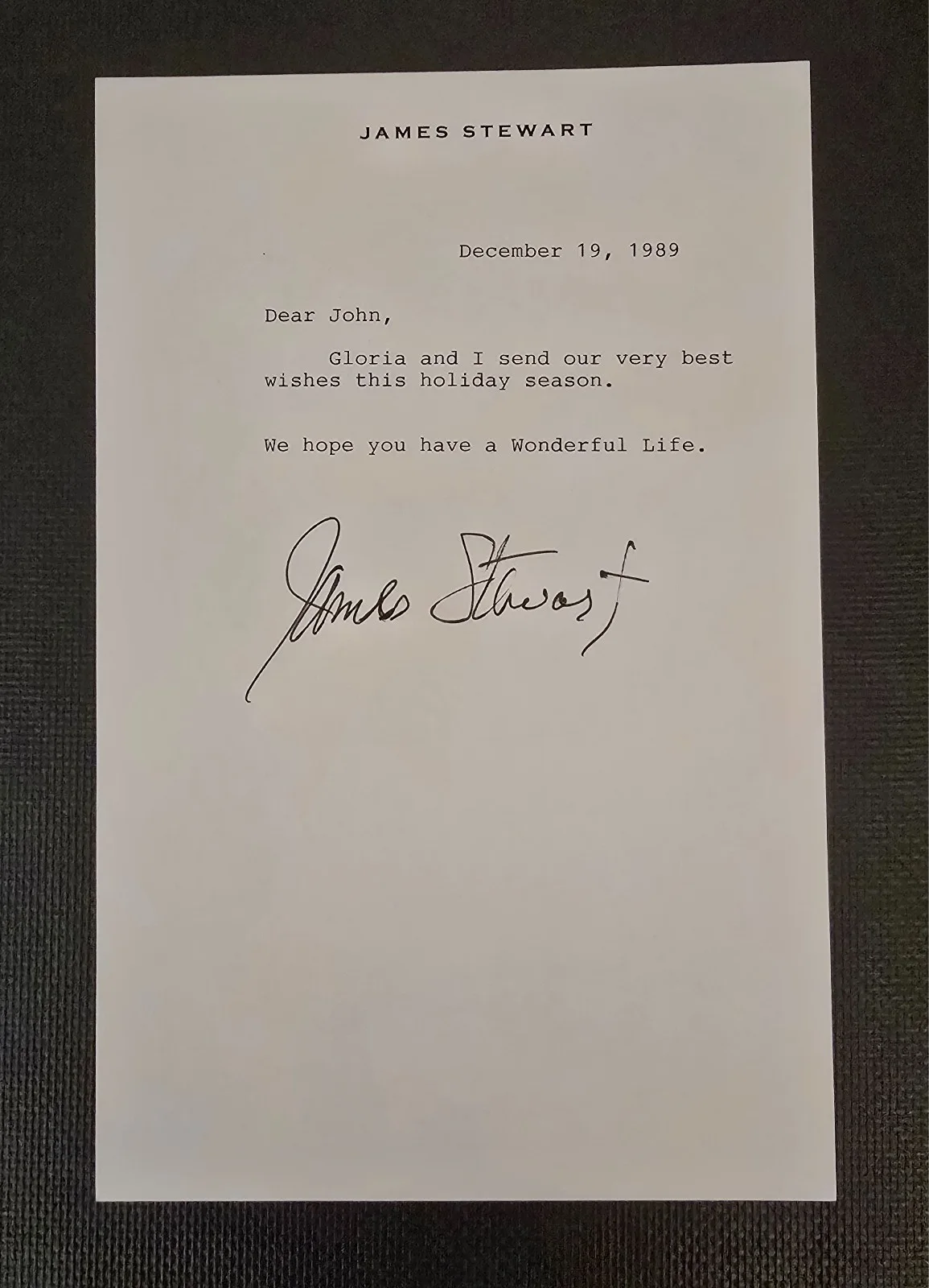Jimmy Stewart — Jimmy Stewart Autographed Photo and Autographed Letter, изображение 2