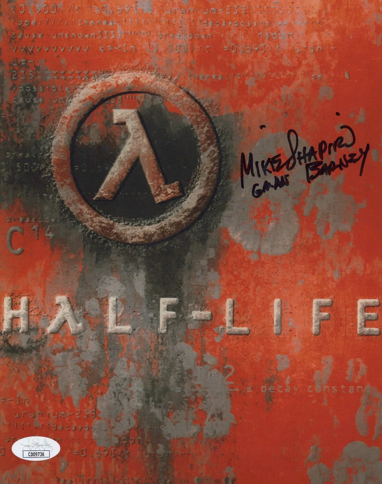 Mike Shapiro — Mike Shapiro Signed 8x10 Half Life G-Man/Barney Autograph Photo Valve JSA COA