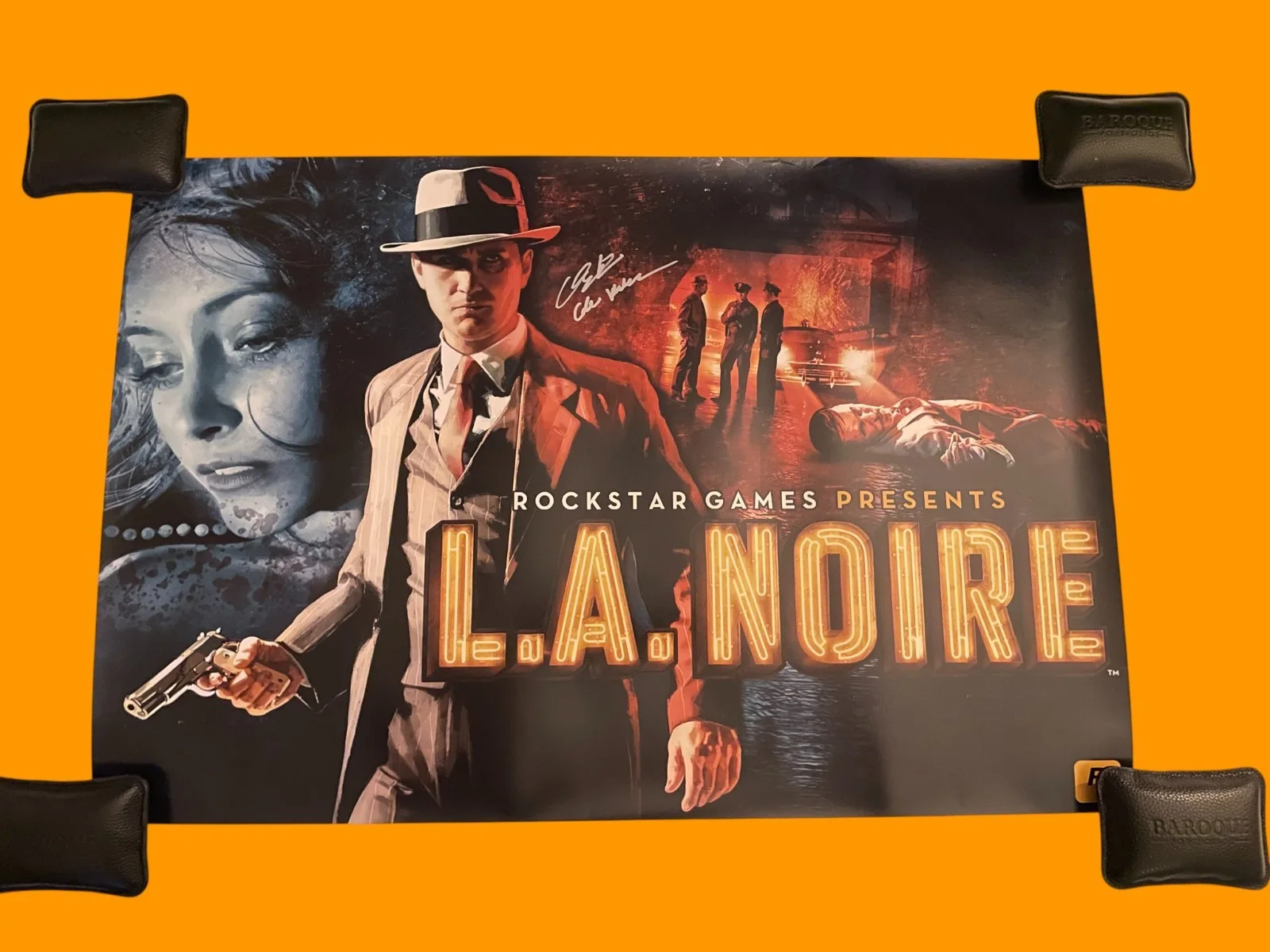 Aaron Staton — Aaron Staton Signed 20x30 LA NOIRE Autograph Cole Phelps Poster Rockstar JSA COA