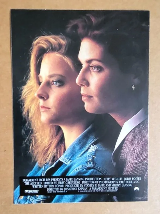 THE ACCUSED 1988 Jodie Foster Kelly McGillis Original Gatefold Synopsis Ad Flyer, изображение 3