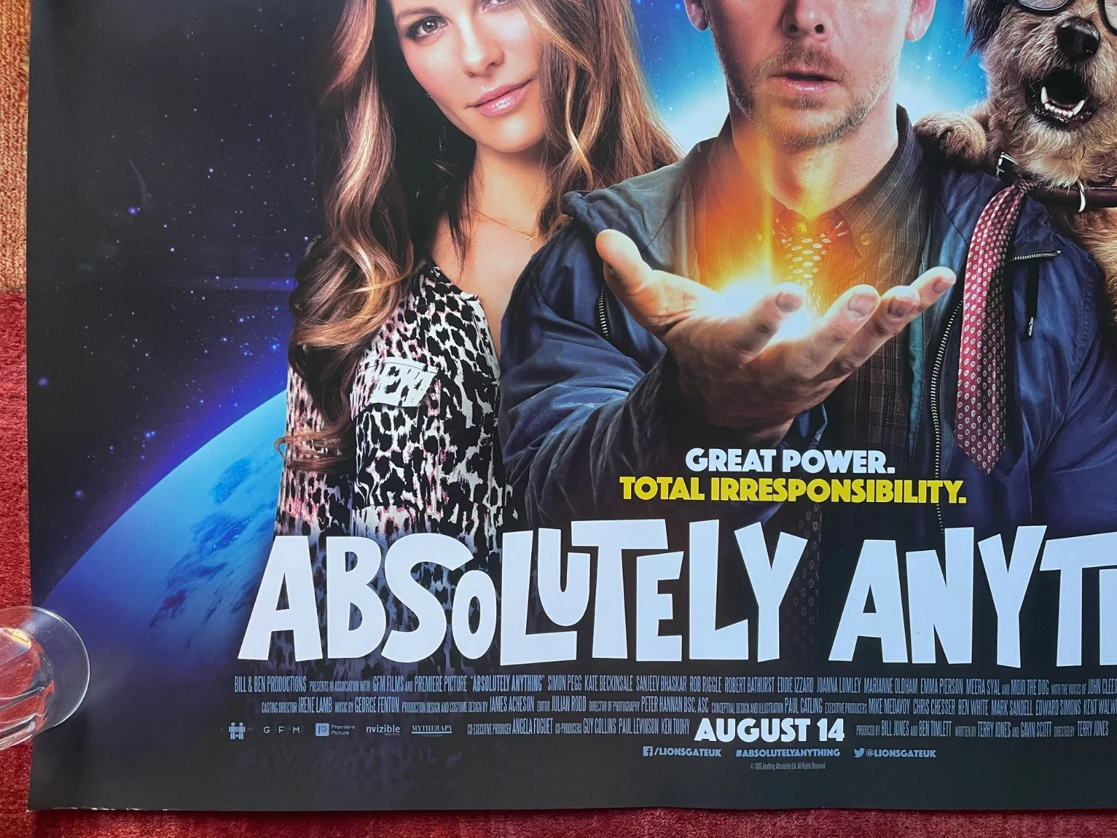 ABSOLUTELY ANYTHING (2015) Original UK Quad Film Movie Poster Simon Pegg, изображение 4