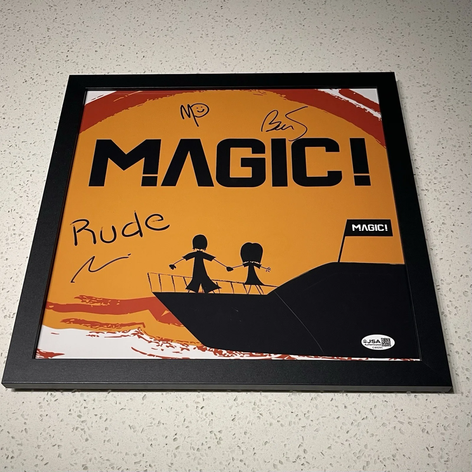 MAGIC! BAND SIGNED RUDE 12x12 ALBUM PHOTO POSTER NASRI AUTOGRAPH FRAMED JSA COA, изображение 2