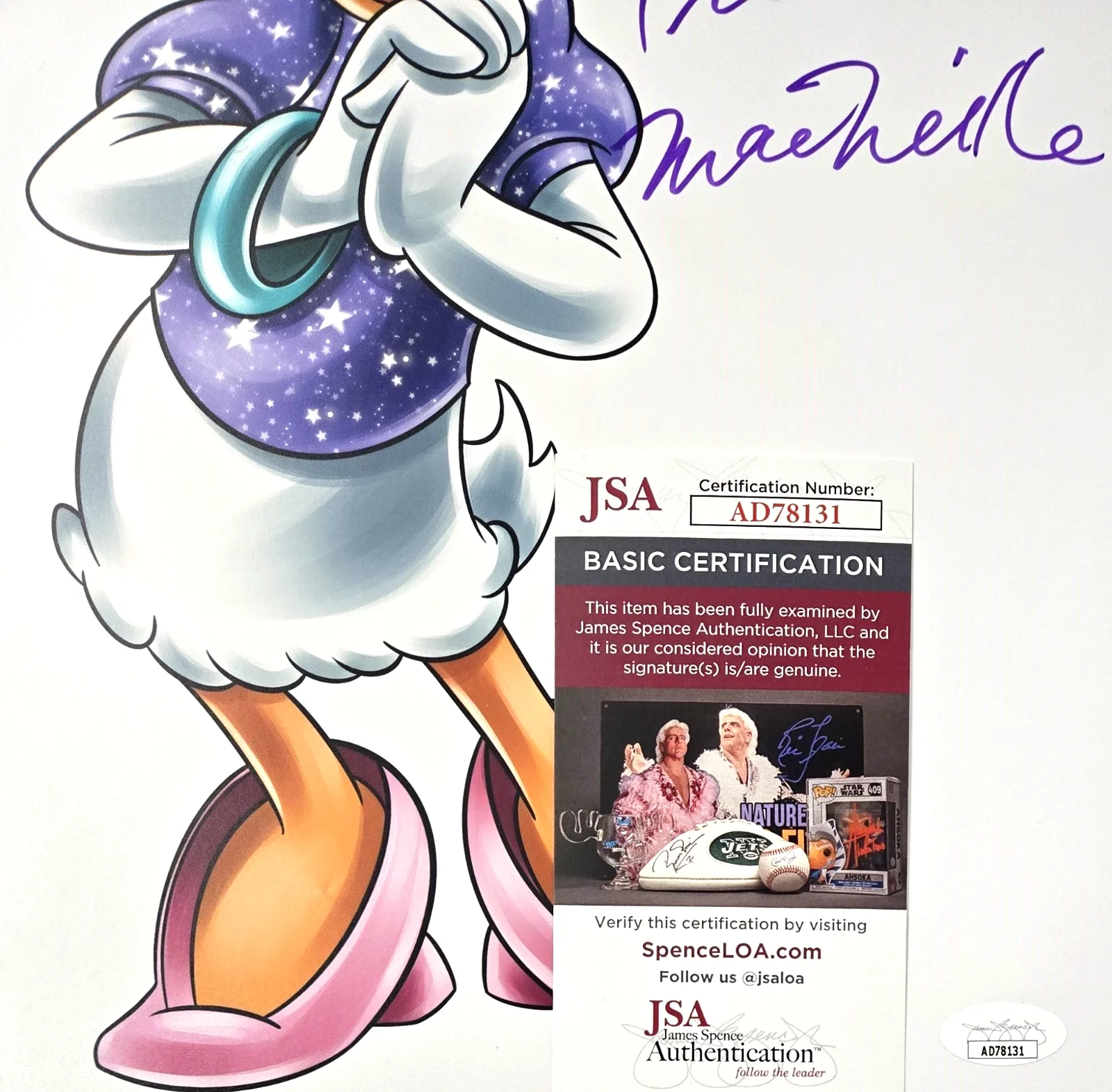 Tress MacNeille — Daisy Duck Signed Photo Disney Tress MacNeille Donald Autograph 11x14 JSA 131, image 2