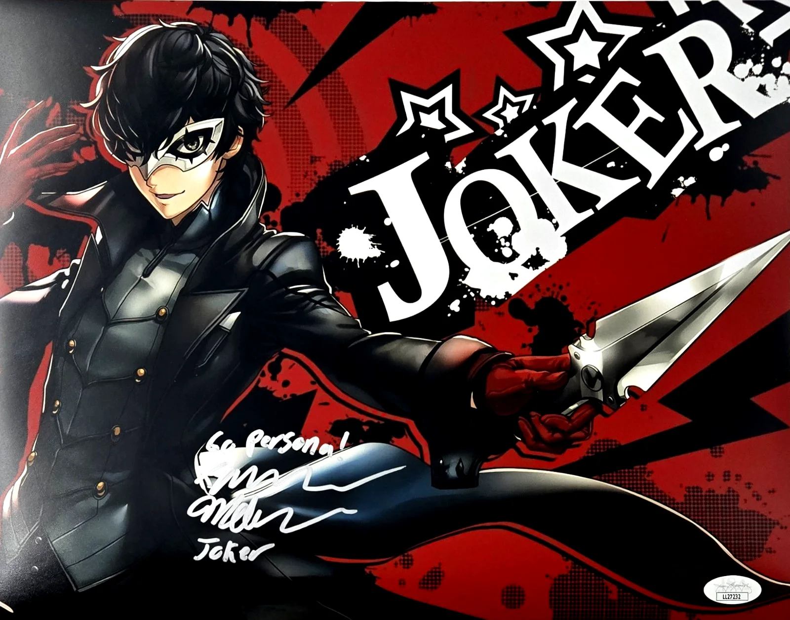 XANDER MOBUS — Joker Ren Xander Mobus Signed Photo Persona 5 Video Game Autograph JSA COA 232