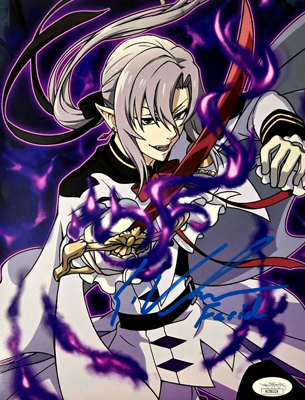 ERIC VALE — Ferid Bathory Seraph of the End Signed Photo Eric Vale Autograph 8x10 JSA COA 24