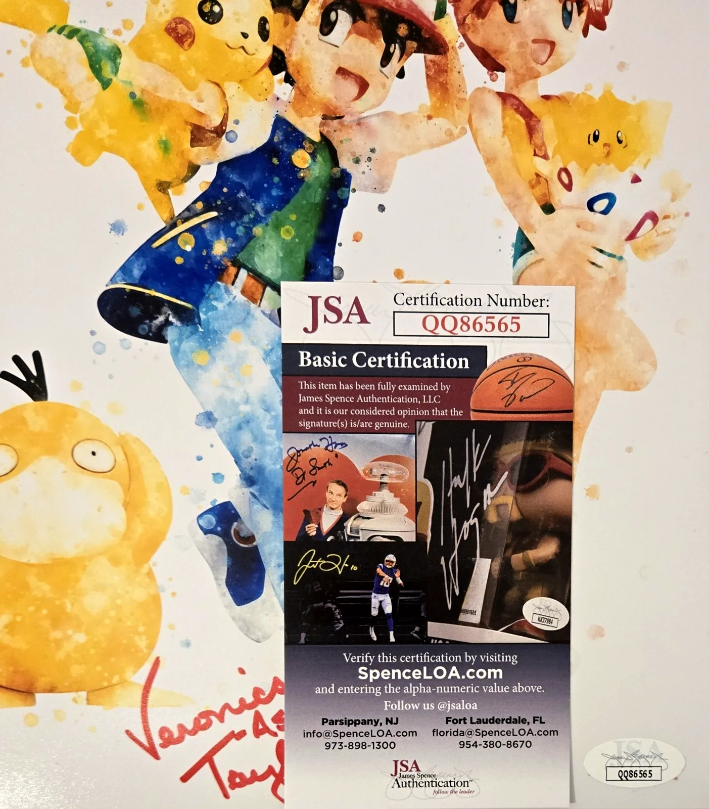 VERONICA TAYLOR — Veronica Taylor Signed Photo Pokemon Ash Ketchum Picachu Autograph JSA COA 565, изображение 2