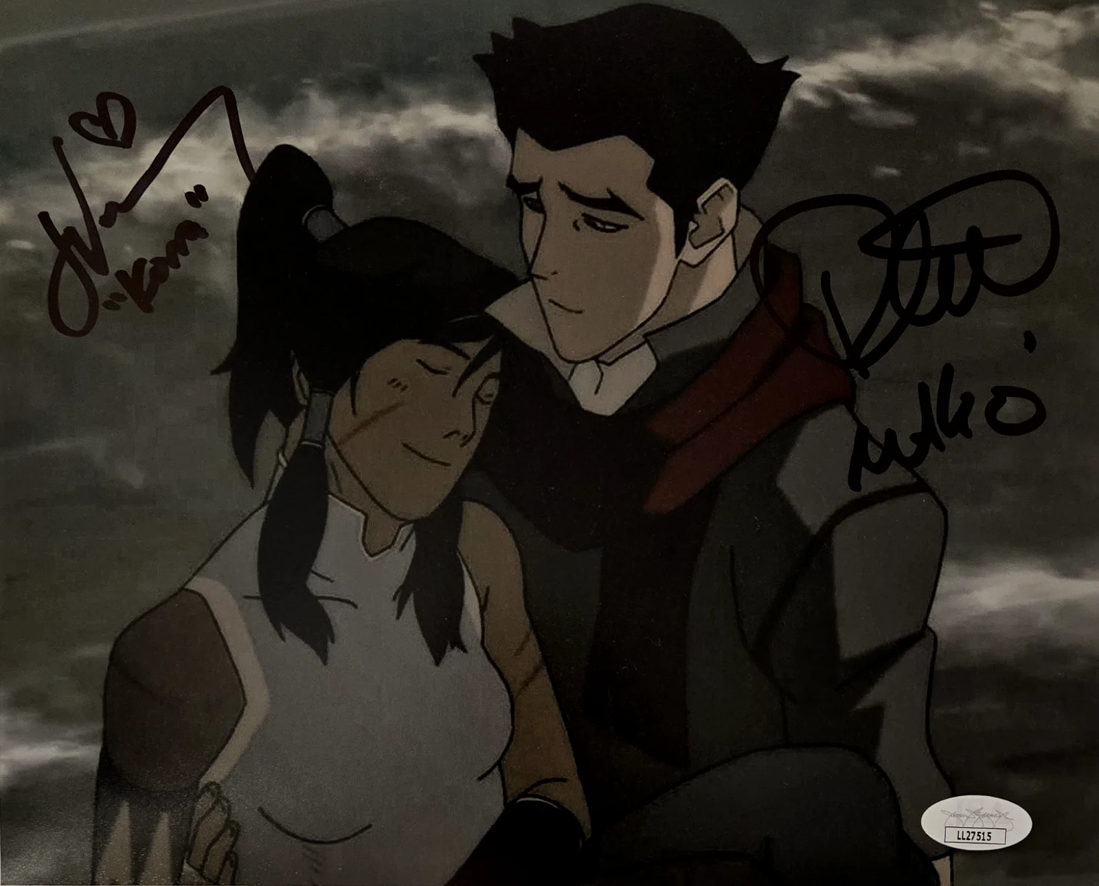 Janet Varney, David Faustino — Legend of Korra Signed Photo Janet Varney David Faustino Mako 8x10 JSA COA 15
