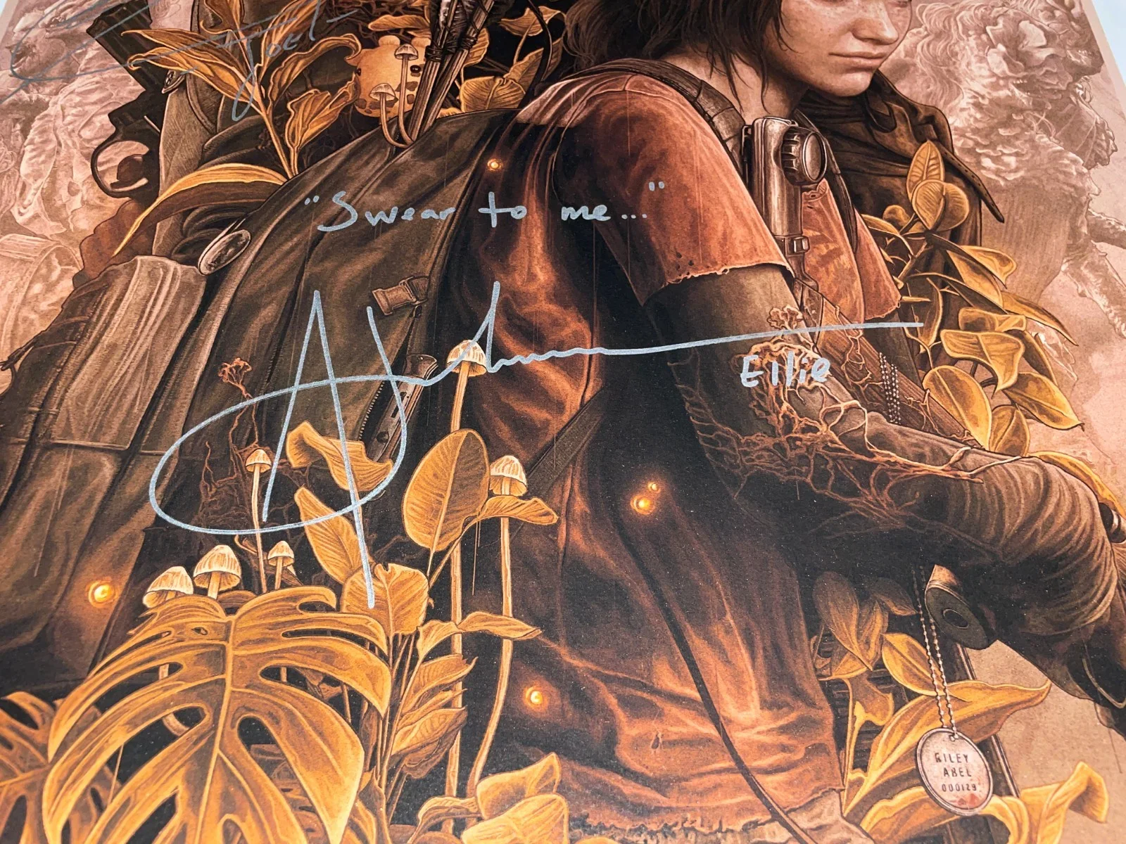 Ashley Johnson, Troy Baker — Troy Baker & Ashley Johnson Signed 16x24 Last of Us Endure/Survive Print JSA COA, изображение 3
