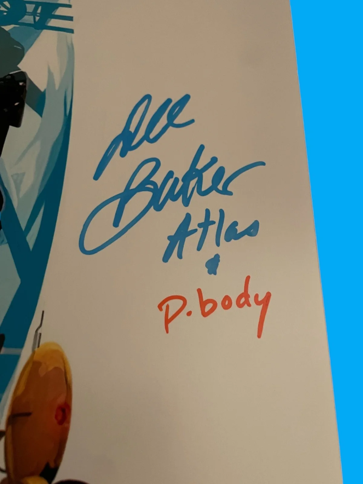 Alesia Glidewell, Ellen McLain, Dee Bradley Baker — Alesia Glidewell & Ellen McLain +1 Signed 20x30 Portal 2 Auto Poster JSA COA, изображение 4