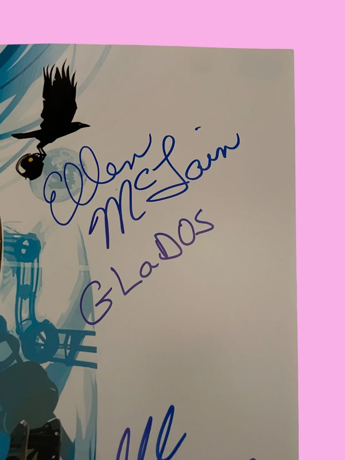 Alesia Glidewell, Ellen McLain, Dee Bradley Baker — Alesia Glidewell & Ellen McLain +1 Signed 20x30 Portal 2 Auto Poster JSA COA, image 5