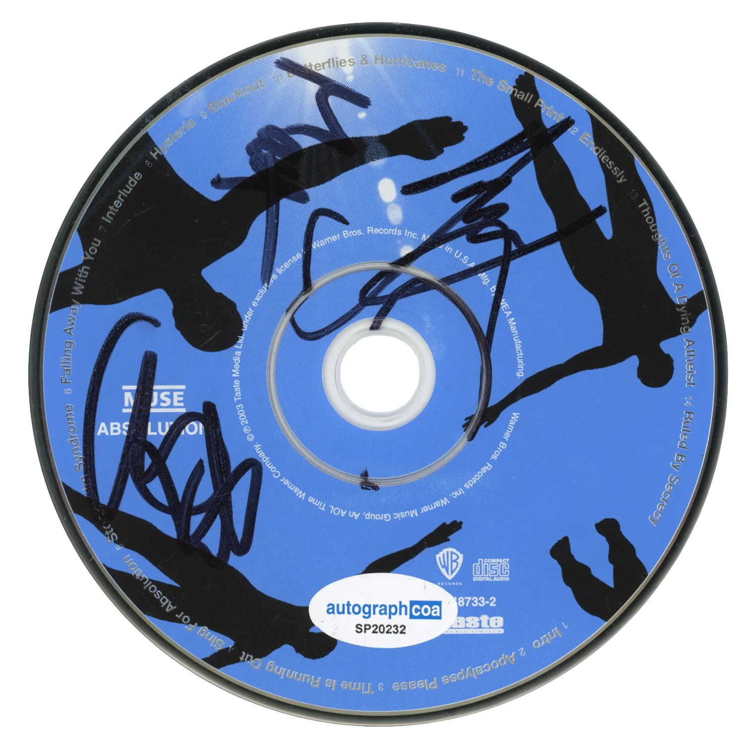 MUSE Band Signed Autograph Absolution CD Framed Display Matt Bellamy x3 ACOA COA, image 2