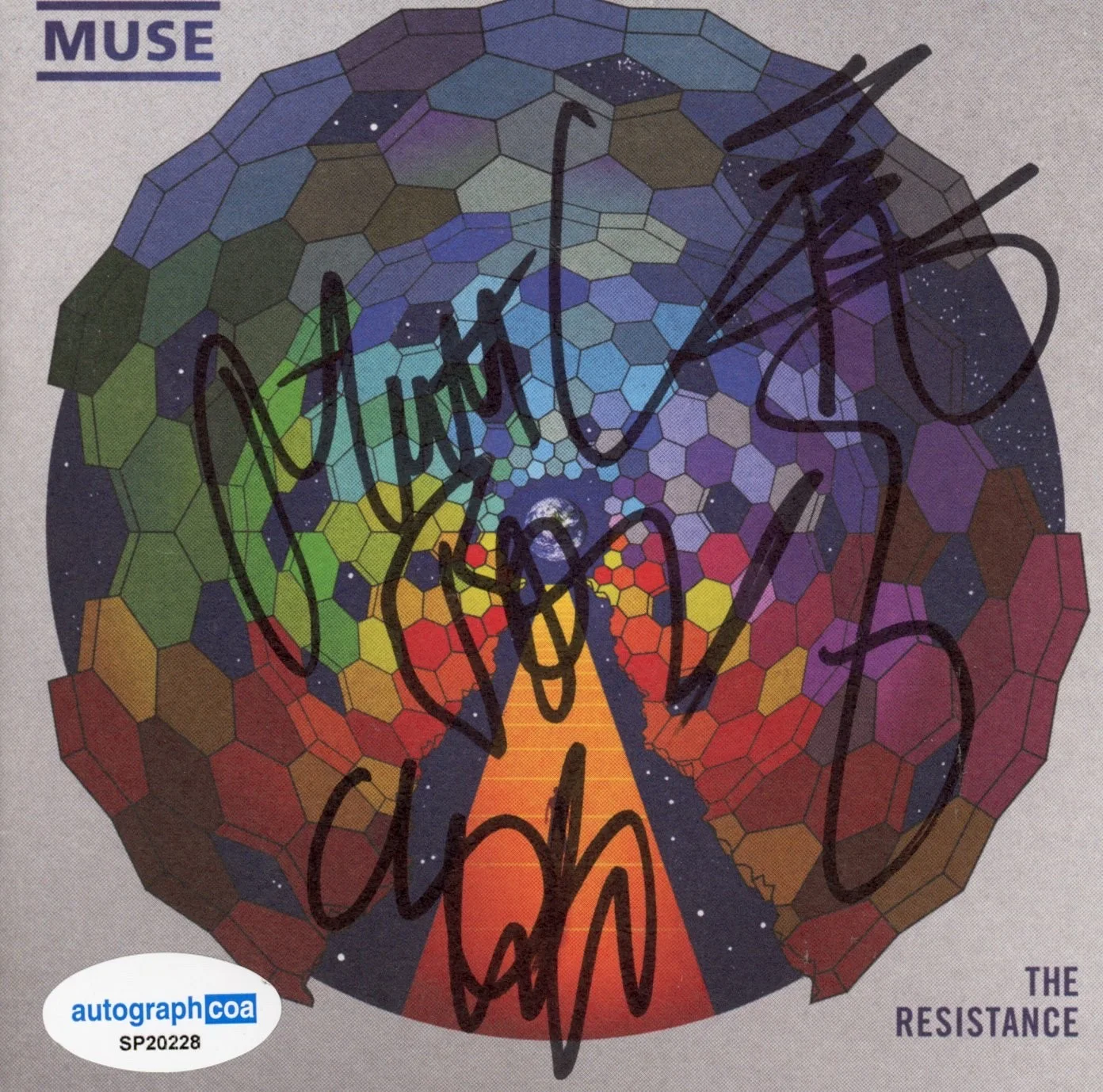 MUSE Band Signed Autograph The Resistance CD Cover Framed Matt Bellamy x3 ACOA, изображение 2