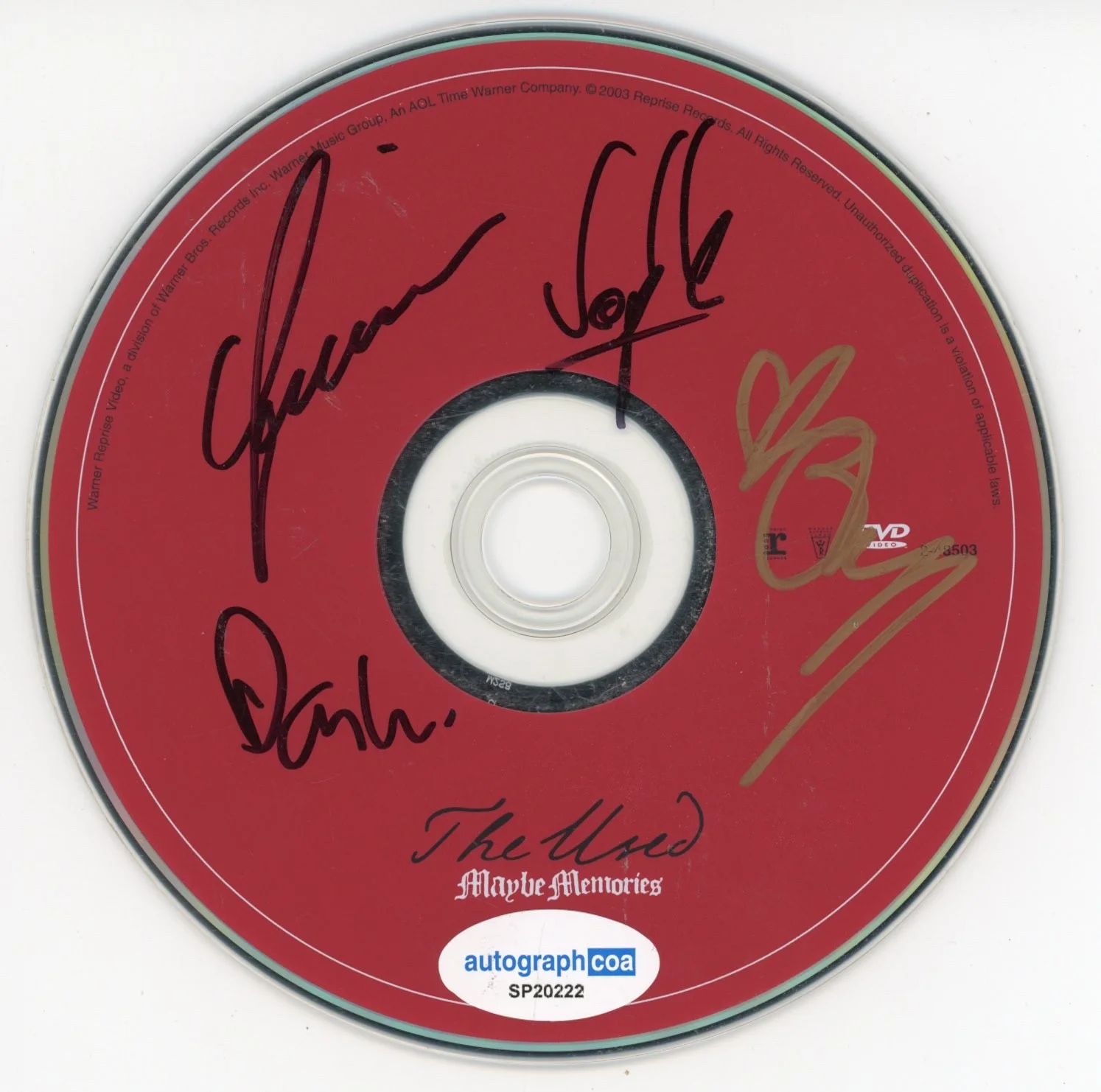 The Used Band Signed Autograph Maybe Memories CD Framed Bert McCracken ACOA COA, image 2