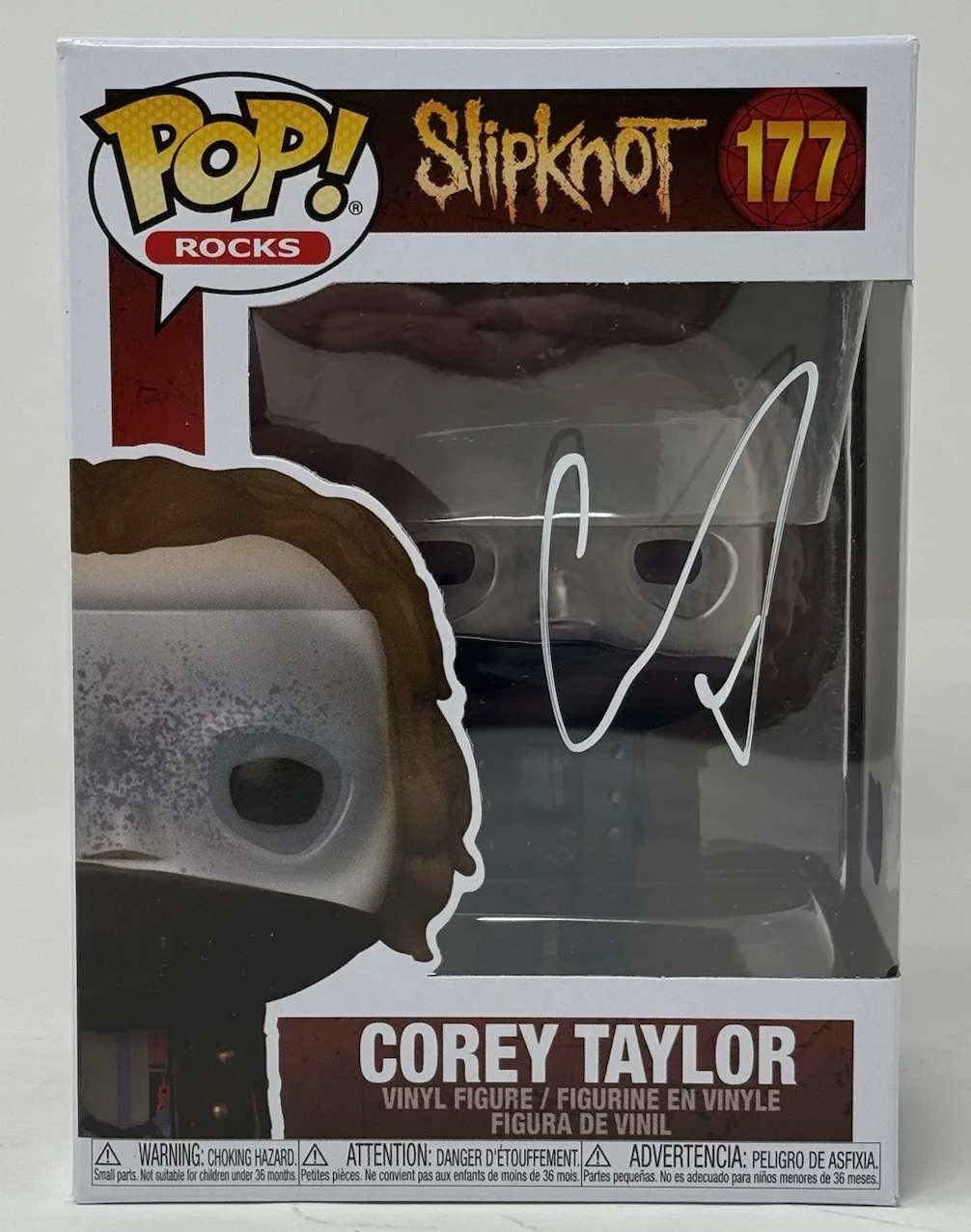 Corey Taylor — Corey Taylor Slipknot Signed Autograph Funko Pop Rocks #177 Proof Beckett COA, image 2