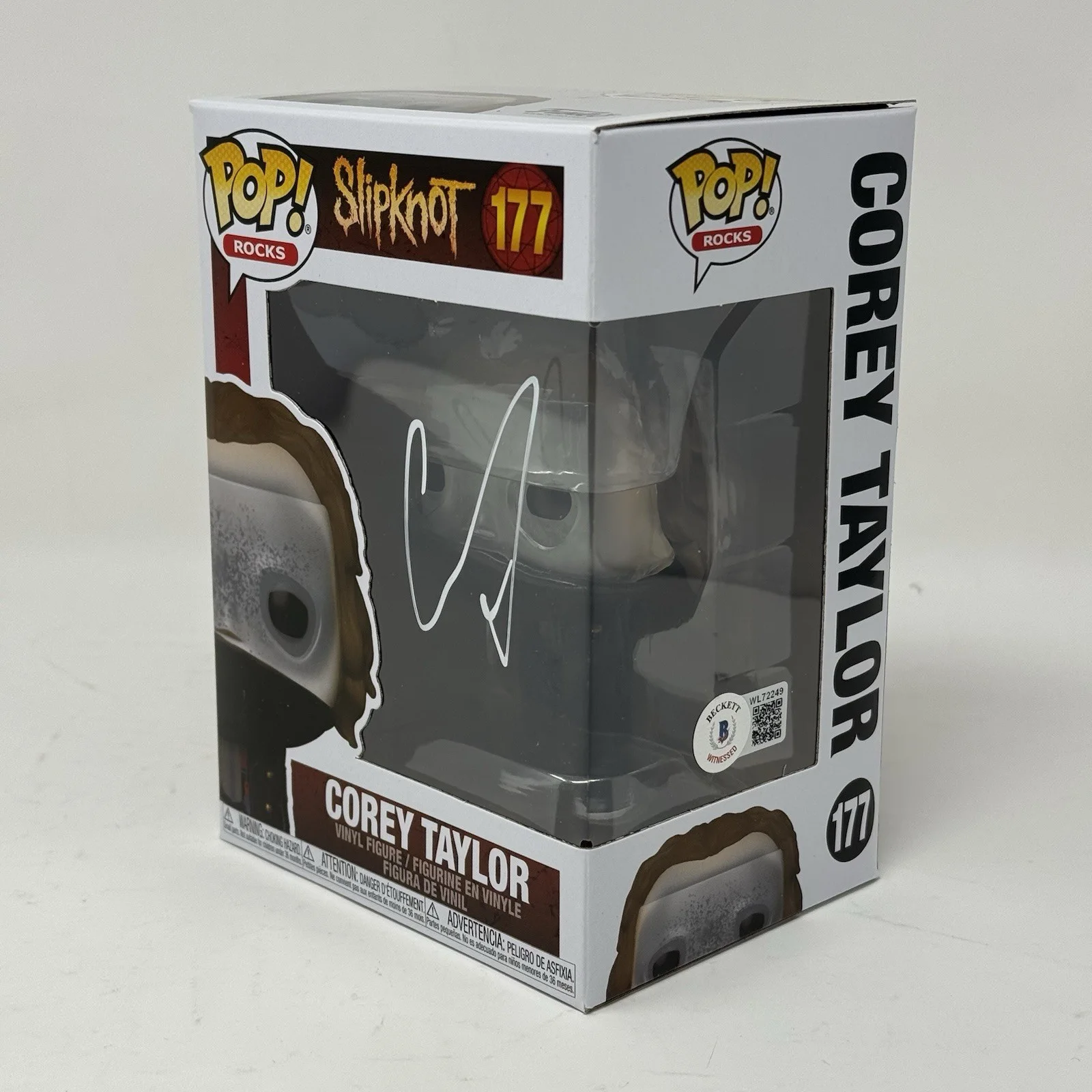 Corey Taylor — Corey Taylor Slipknot Signed Autograph Funko Pop Rocks #177 Proof Beckett COA, image 3