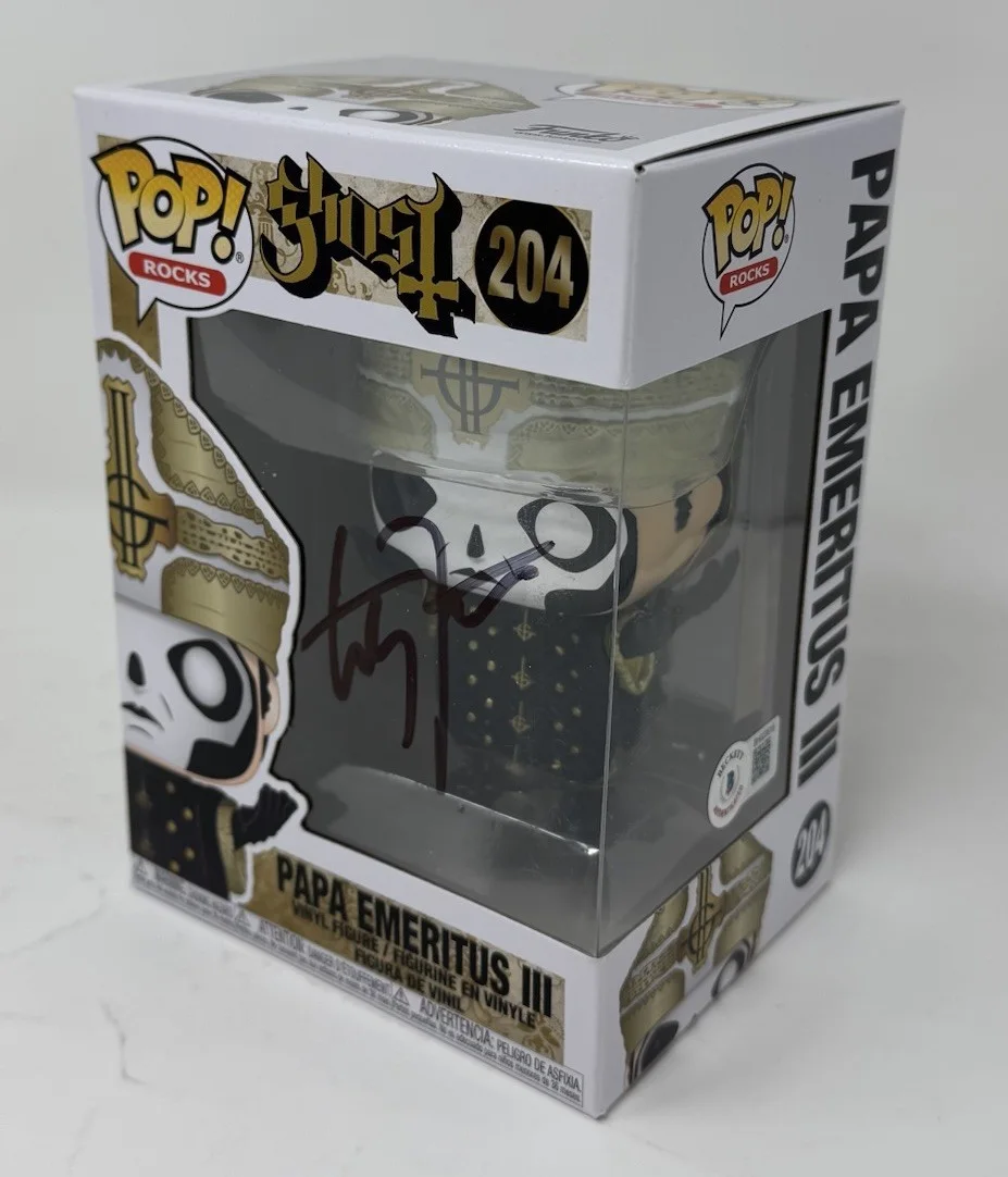 Tobias Forge Signed Ghost Papa Emeritus III Funko Pop Rocks Autograph BAS COA, изображение 3