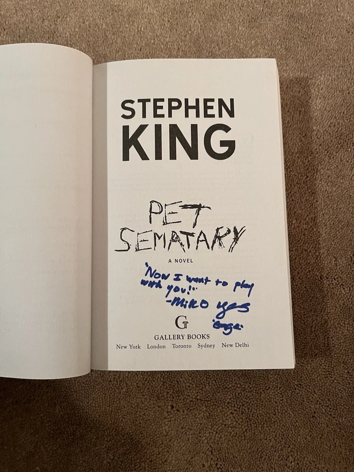 Miko Hughes Autographed Pet Sematary Book Paperback Inscriptions, image 2