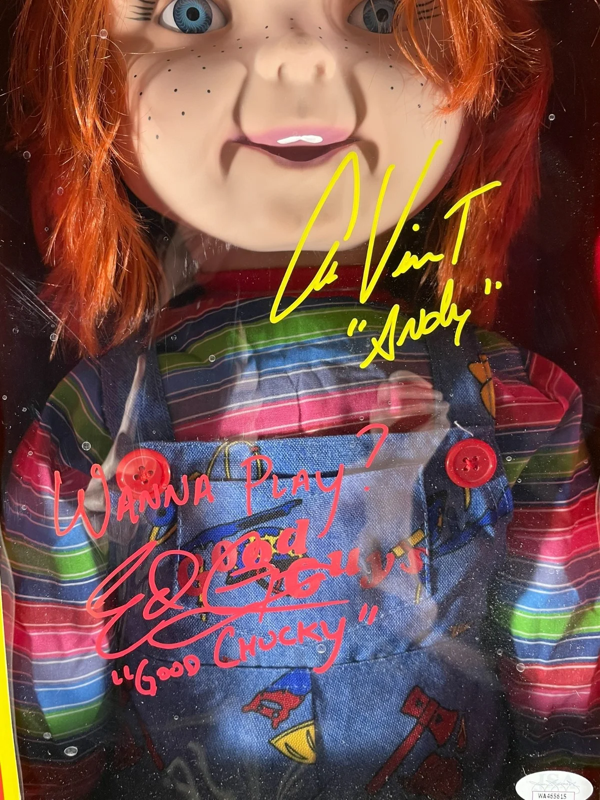 Alex Vincent — Alex Vincent & Edan Gross Signed Good Guys Chucky Doll 30" Replica Auto JSA COA, изображение 5