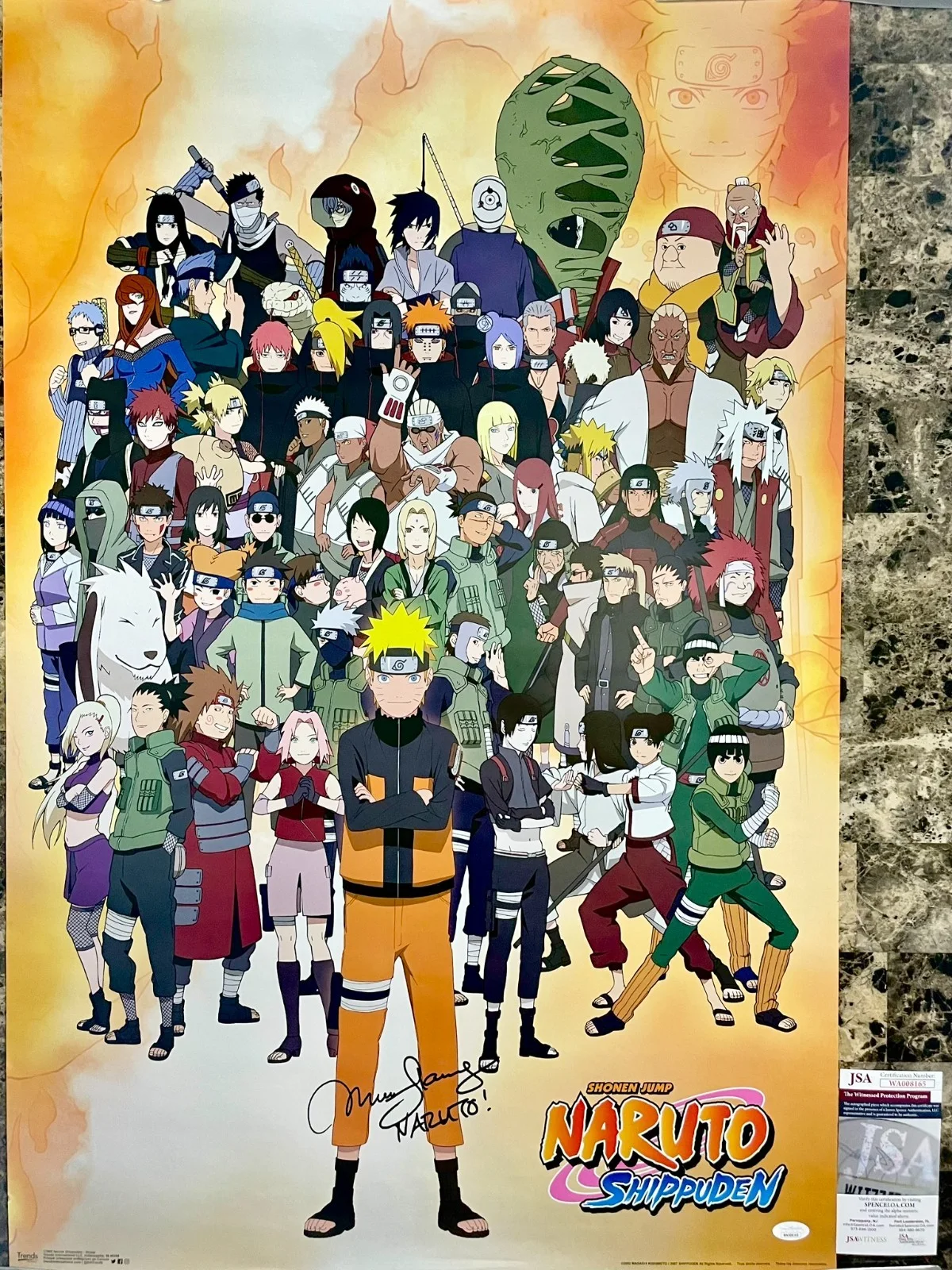 Maile Flanagan — Maile Flanagan Signed Naruto Shippuden 24x36 Full Size Poster Autograph JSA COA