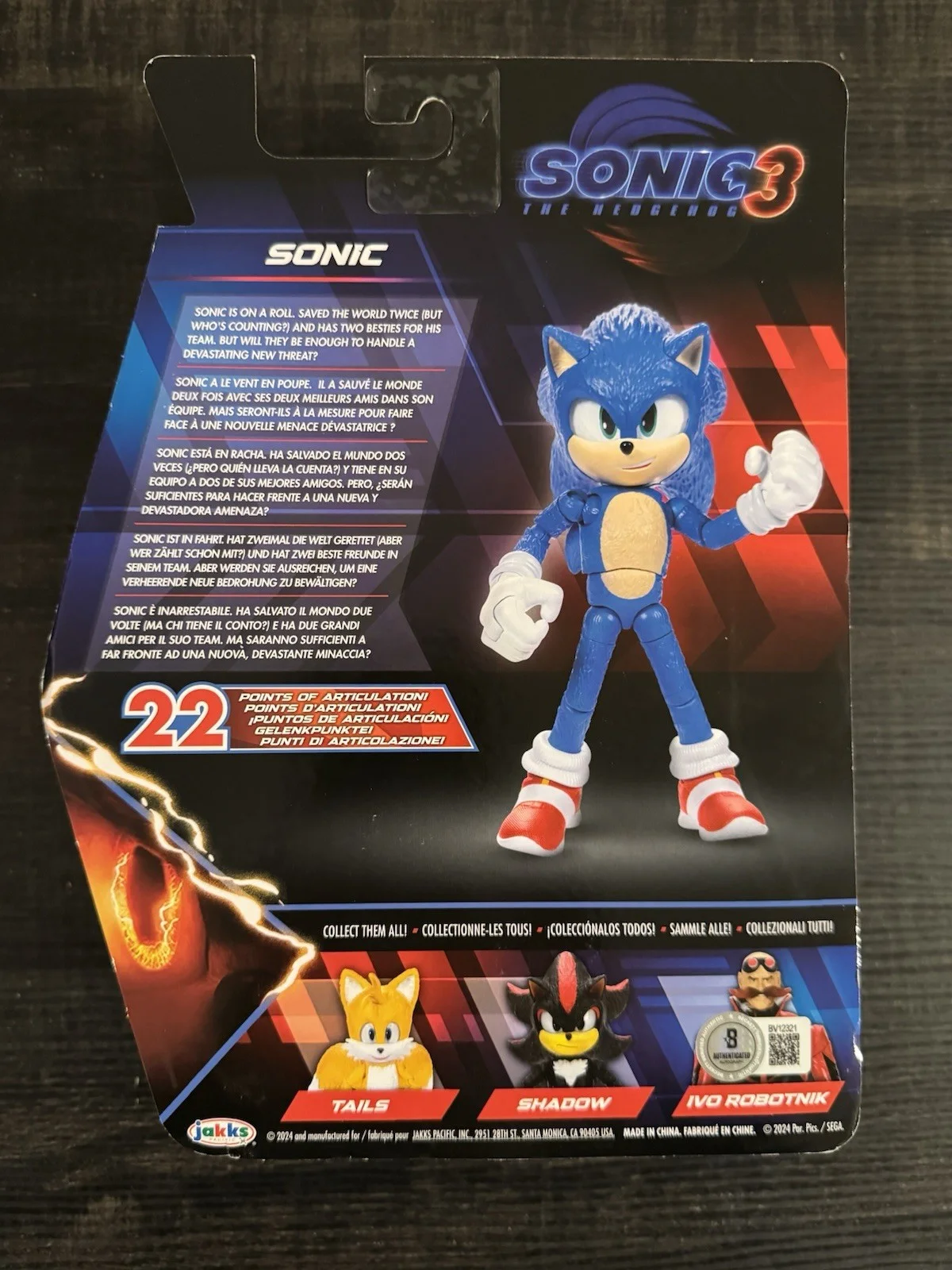Ben Schwartz — Ben Schwartz (Sonic The Hedgehog) Signed Jakks Sonic 3 Action Figure Beckett COA, изображение 2