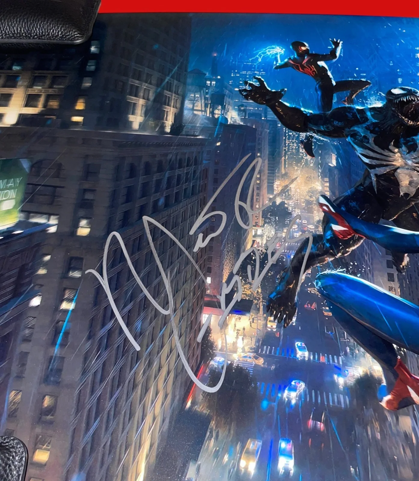 Yuri Lowenthal, Nadji Jeter — Yuri Lowenthal & Nadji Jeter Signed 20x30 Spider-Man 2 Venom Fight Photo JSA COA, image 5