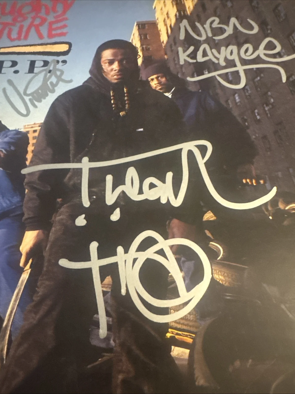 TREACH VIN Rock Kay Gee SIGNED O.P.P. VINYL AUTOGRAPHED NAUGHTY BY NATURE, изображение 3