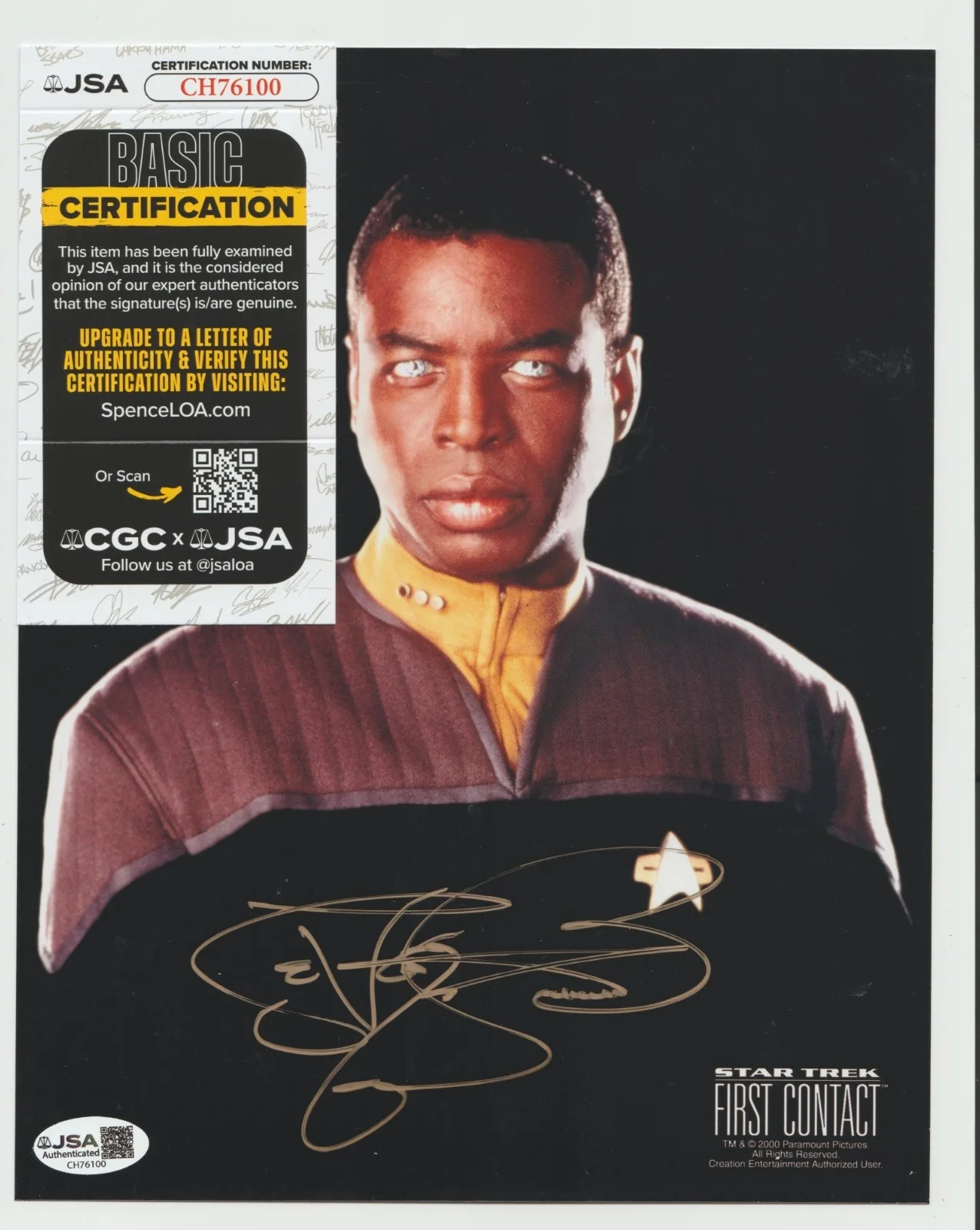 LeVar Burton — LEVAR BURTON Autograph Signed GEORDI STAR TREK First Contact 8" x 10" JSA COA, изображение 2