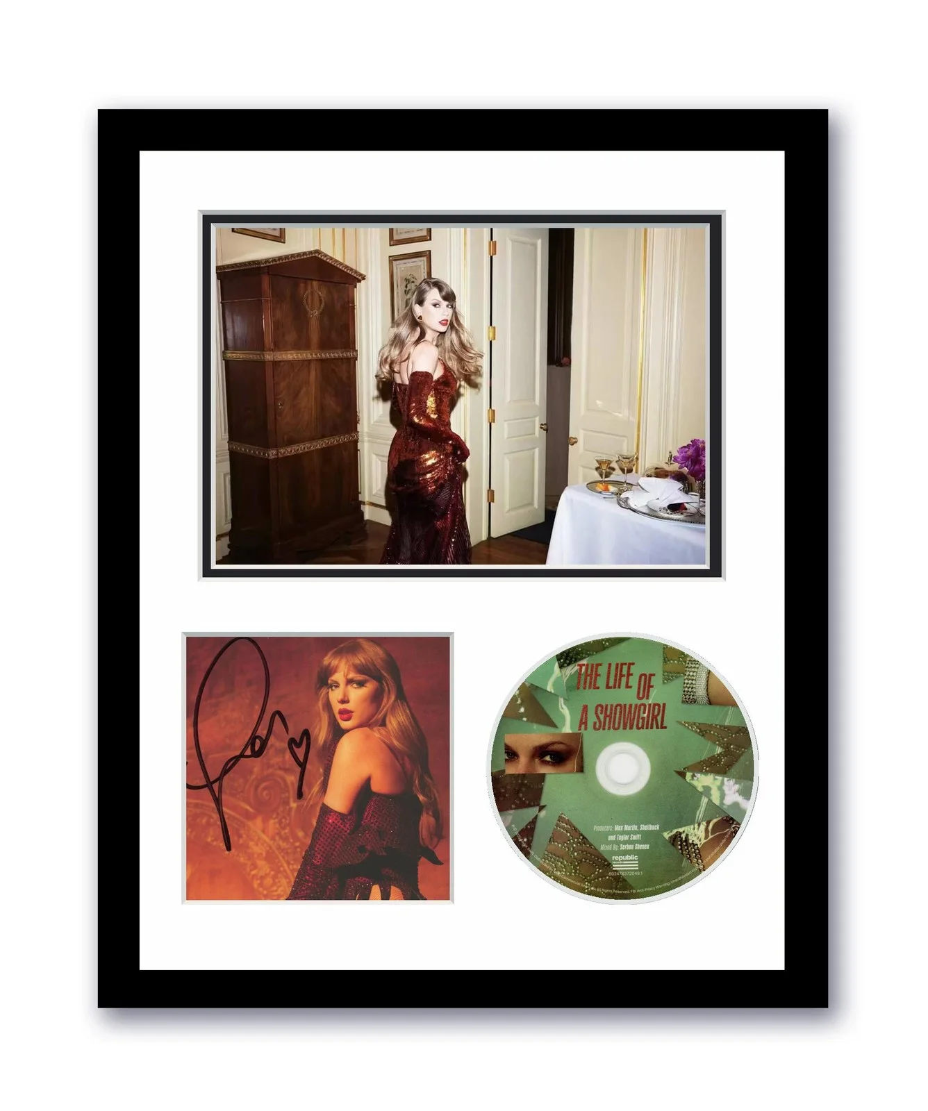 Taylor Swift — Taylor Swift Autographed 11x14 Framed CD Photo Life Of A Showgirl Photo 3 ACOA