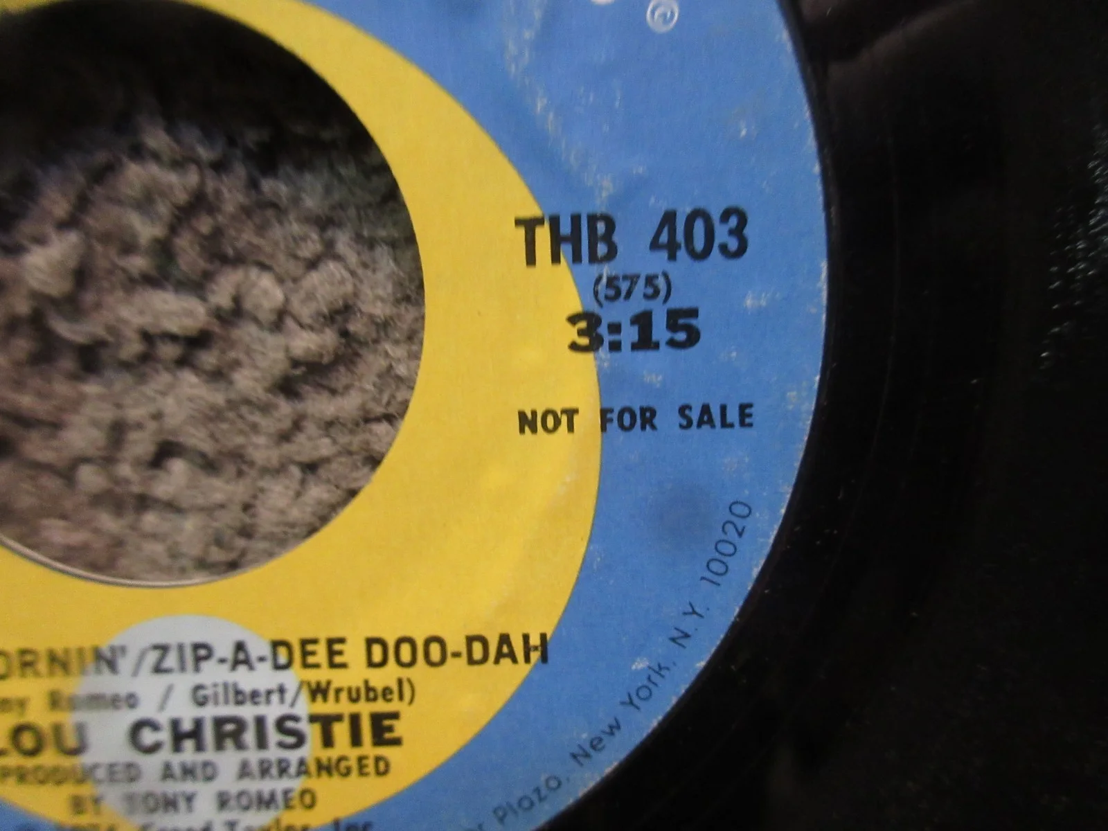 LOU CHRISTIE "GOOD MORNING/ZIP-A-DEE..." 1974 THREE BROS. PROMO SIGNED 7" SINGLE, изображение 5