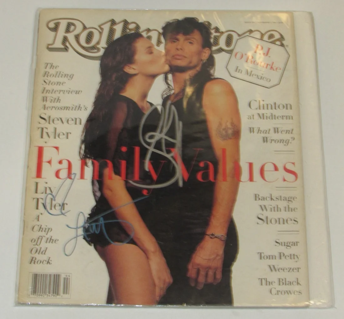 STEVEN TYLER + LIV TYLER HAND SIGNED AUTOGRAPHED ROLLING STONE MAGAZINE BECKETT, image 2