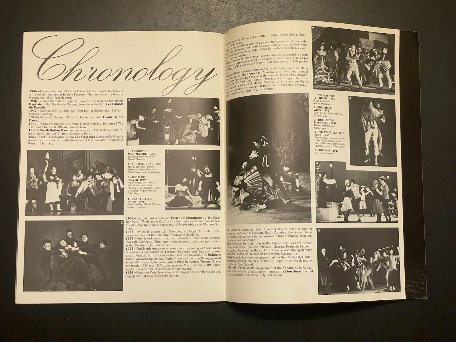 1979 Marcel Marceau Tour Program SIGNED & Inscribed Inside - World Famous Mime, image 2