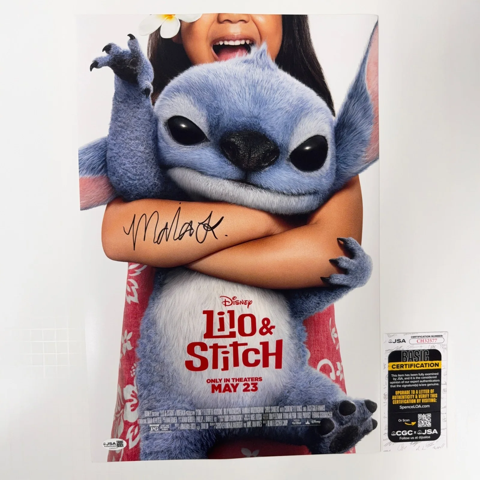 MAIA KEALOHA — MAIA KEALOHA Authentic Hand-signed "LILO & STITCH" 12x18 Photo (JSA COA)