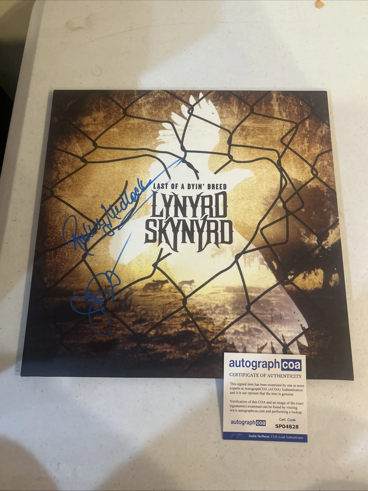 LYNYRD SKYNYRD SIGNED AUTOGRAPH VINYL ALBUM ACOA LAST OF A DYIN BREED VAN ZANT, изображение 2