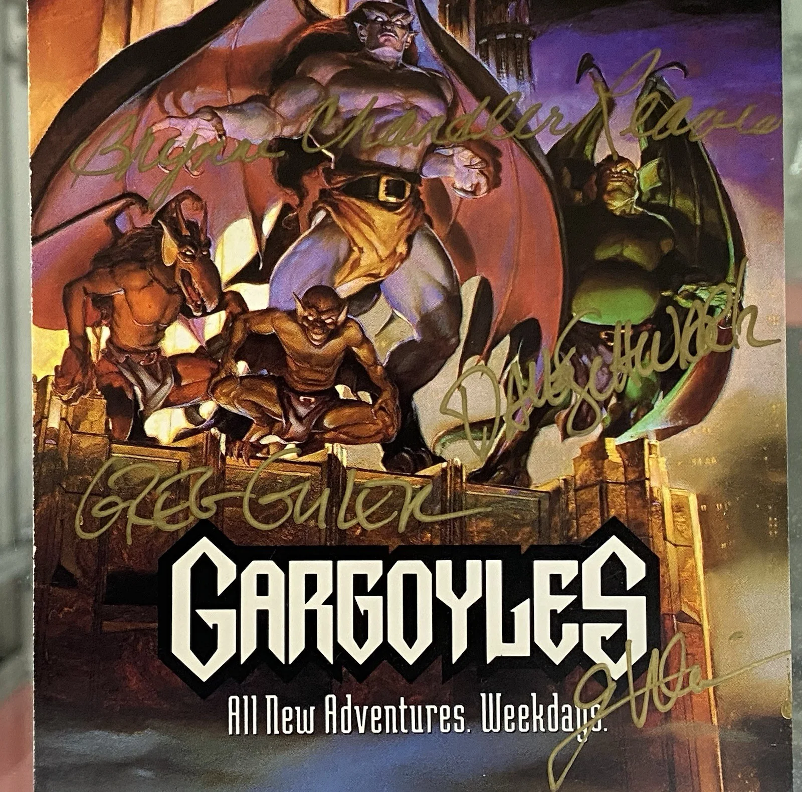 Greg Guler — GREG GULER + 5 OTHER AUTOGRAPHS - GARGOYLES POSTCARD, image 3