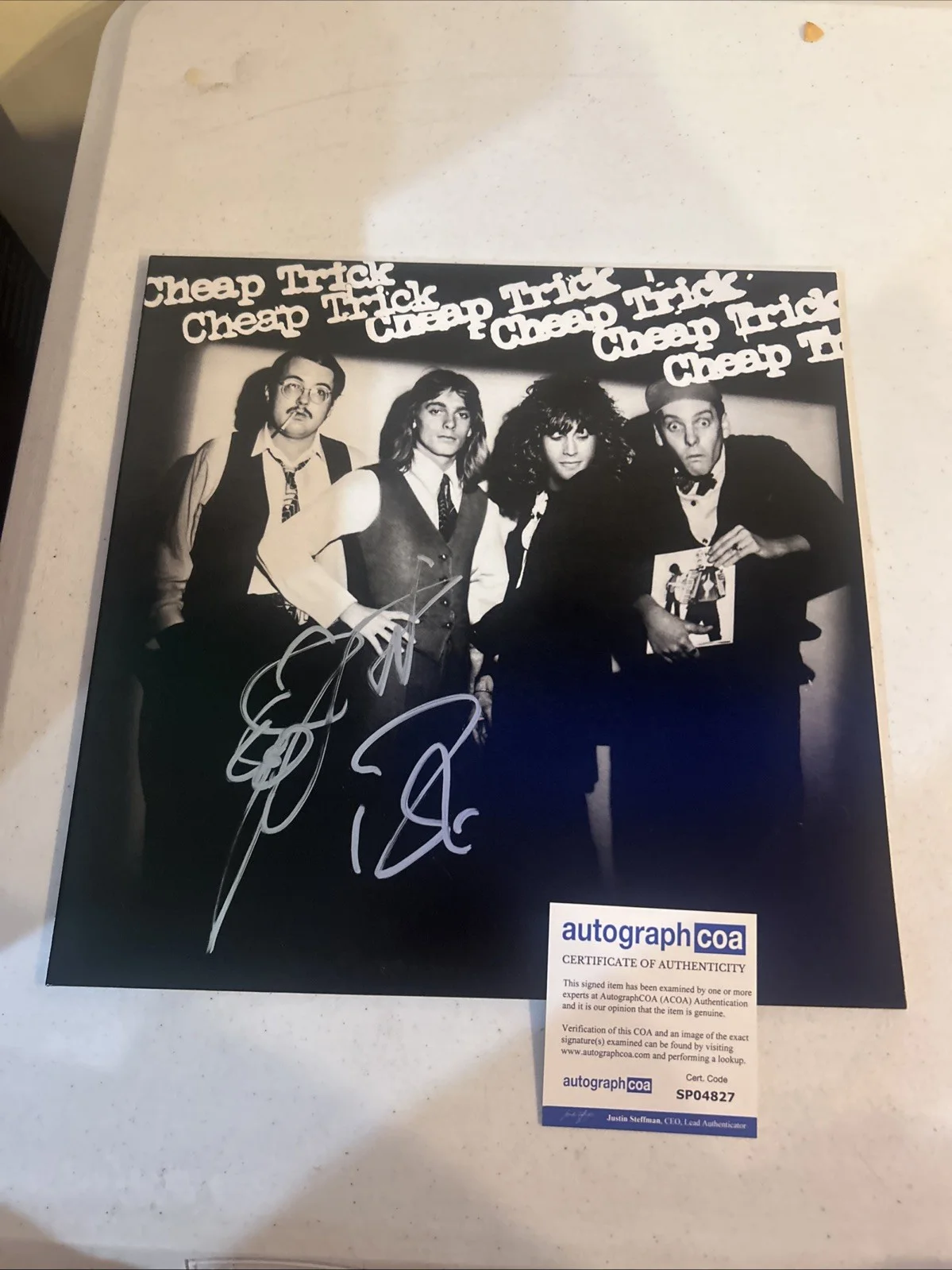 CHEAP TRICK SIGNED AUTOGRAPH VINYL ALBUM ACOA ROBIN ZANDER RICK NIELSEN, image 2