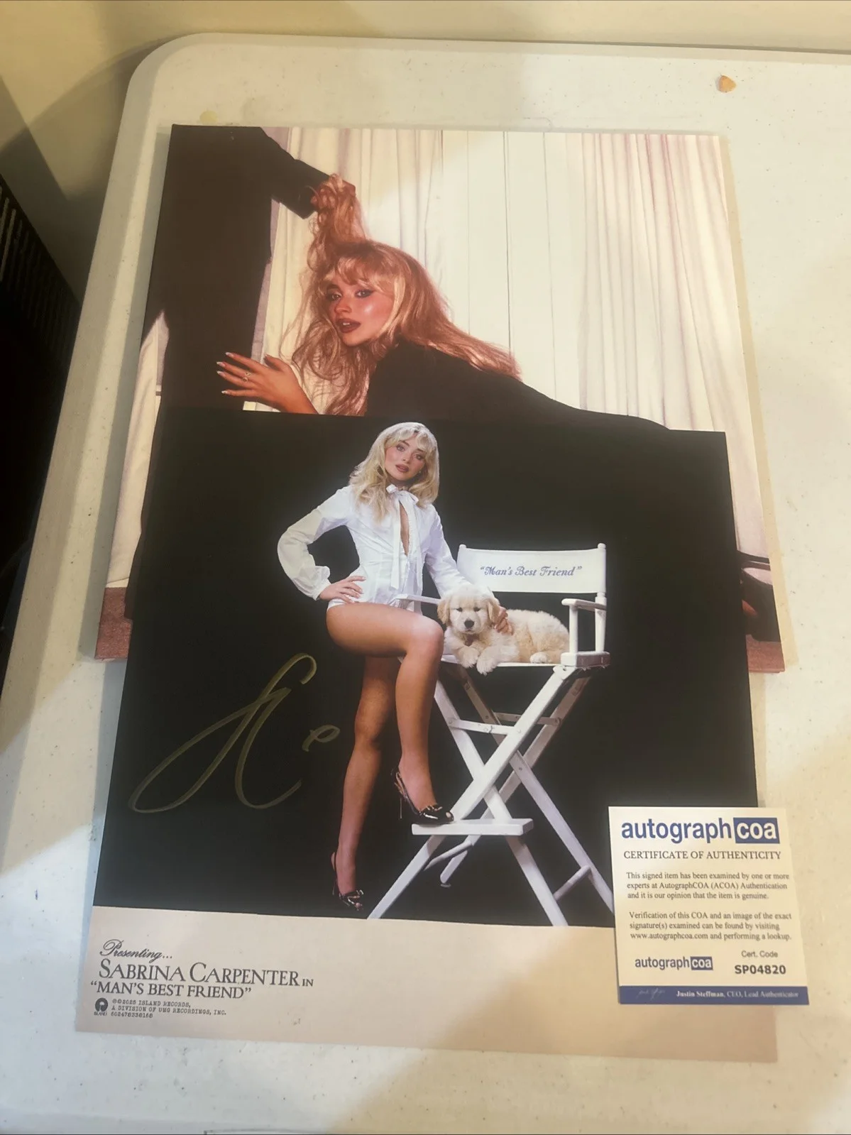 SABRINA CARPENTER SIGNED AUTOGRAPH VINYL ALBUM INSERT ACOA MANS BEST FRIEND LP, изображение 5