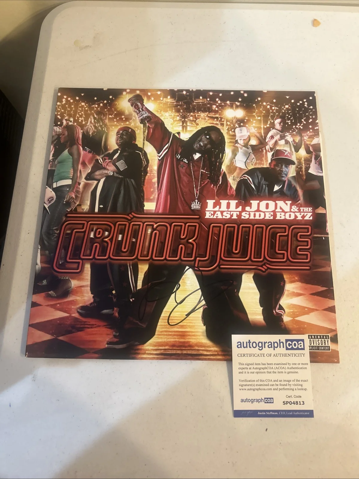 LIL JON SIGNED AUTOGRAPH VINYL ALBUM ACOA CRUNK JUICE RECORD LP IN DA CLUB, изображение 2