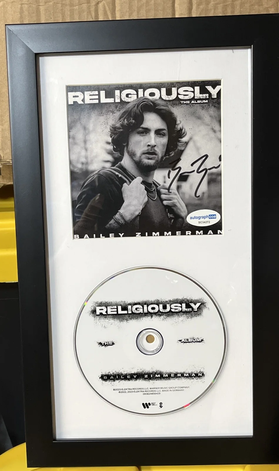 BAILEY ZIMMERMAN SIGNED AUTOGRAPH FRAMED CD DISPLAY ACOA RELIGIOUSLY COUNTRY 🎤, image 3