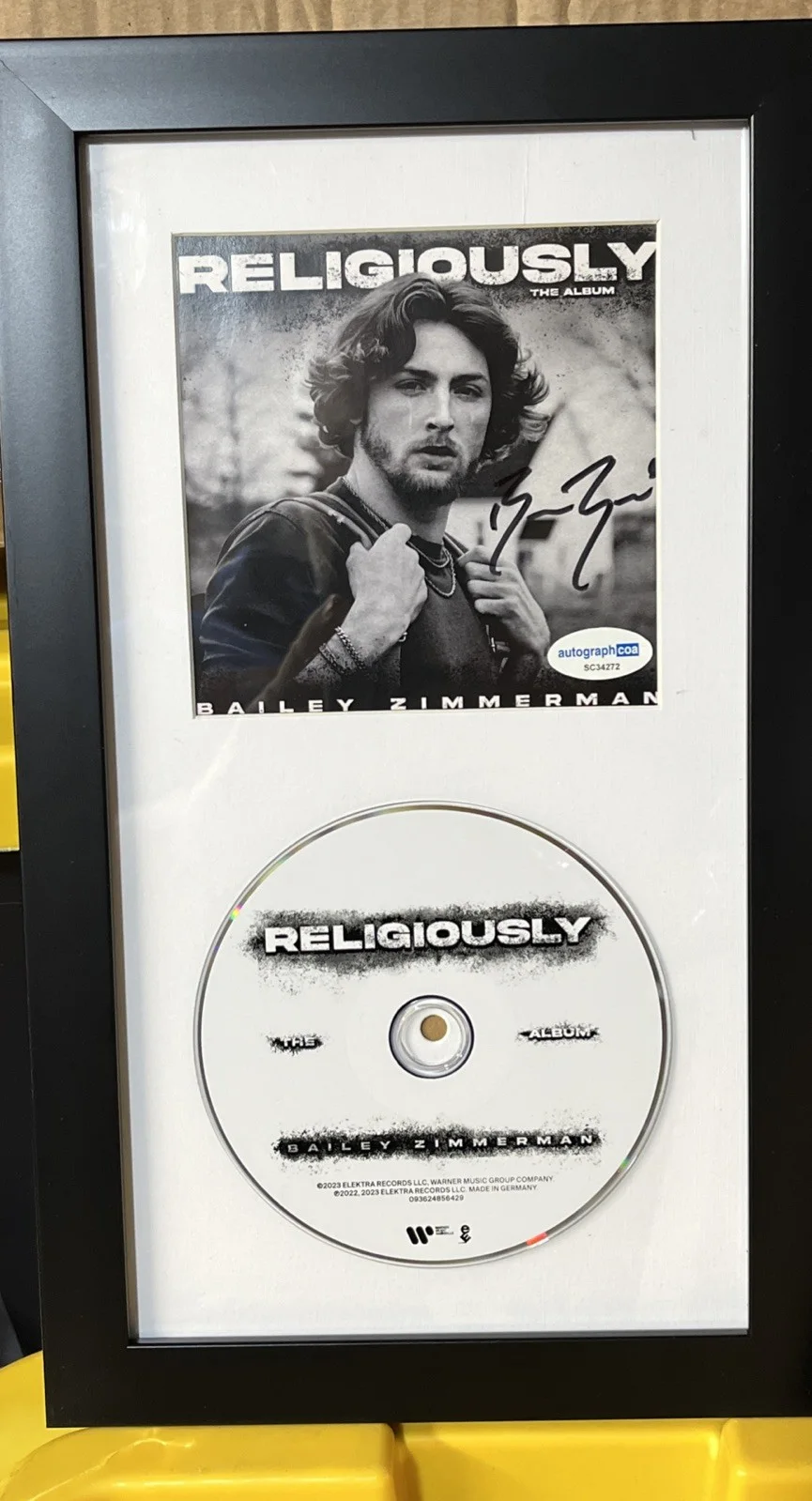 BAILEY ZIMMERMAN SIGNED AUTOGRAPH FRAMED CD DISPLAY ACOA RELIGIOUSLY COUNTRY 🎤, image 4
