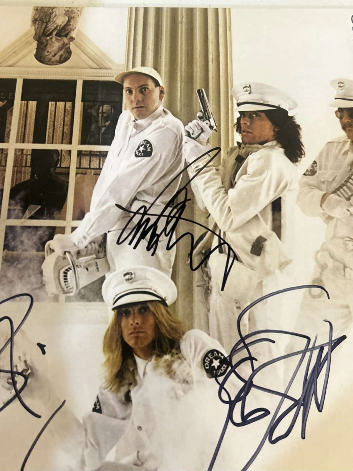 CHEAP TRICK SIGNED AUTOGRAPH VINYL ALBUM ACOA DREAM POLICE RECORD RICK ROBIN TOM, изображение 5