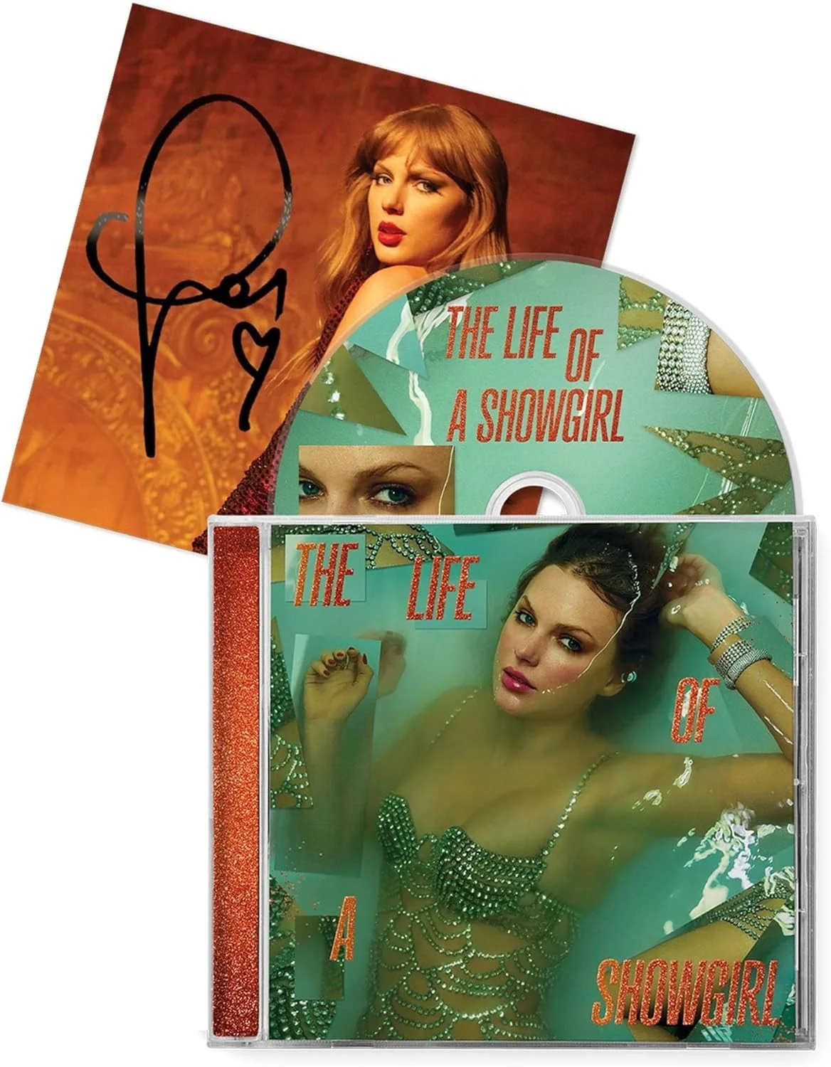 Taylor Swift The Life of a Showgirl CD + Hand Signed Photo #2 & # 3 IN-HAND, изображение 2