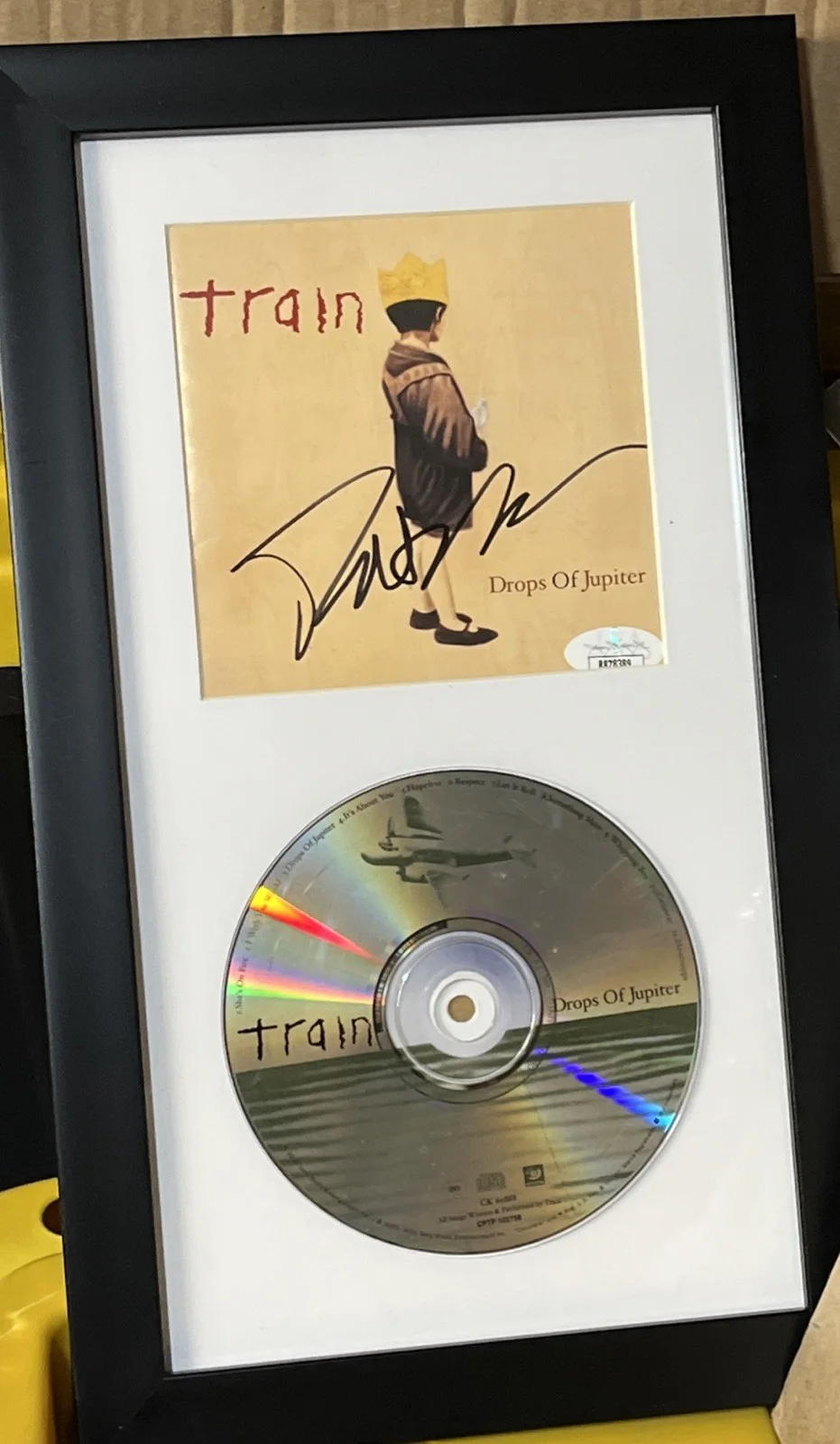 TRAIN BAND PAT MONAHAN SIGNED FRAMED CD DISPLAY AUTOGRAPH JSA DROPS OF JUPITER, image 2