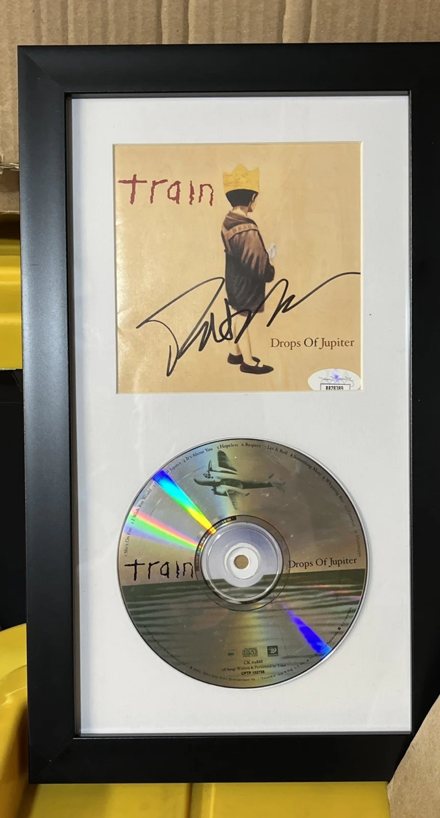 TRAIN BAND PAT MONAHAN SIGNED FRAMED CD DISPLAY AUTOGRAPH JSA DROPS OF JUPITER, image 4