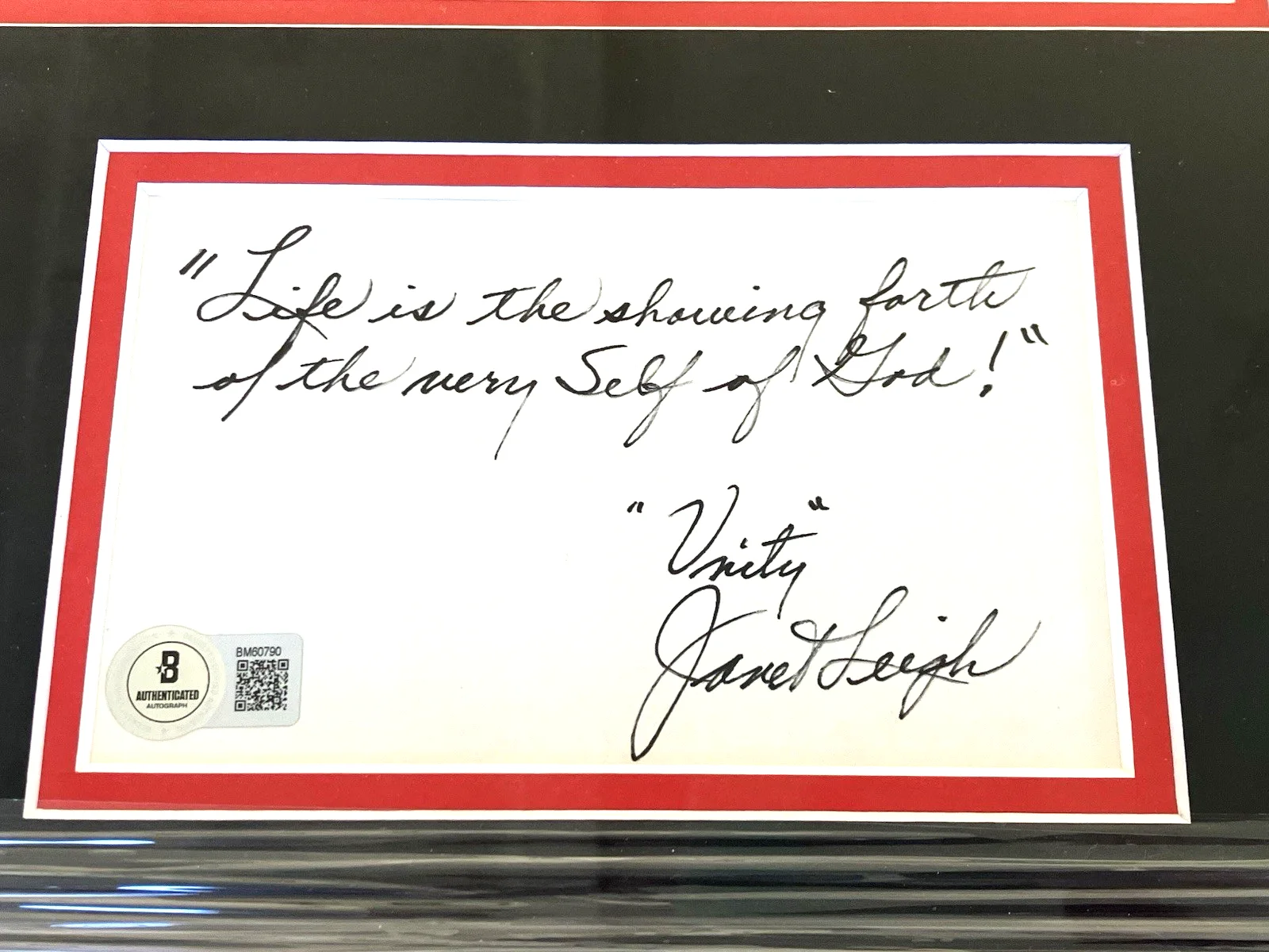 Janet Leigh Signed 12x18 Framed "Psycho" Display Autographed, Beckett BAS COA, image 4