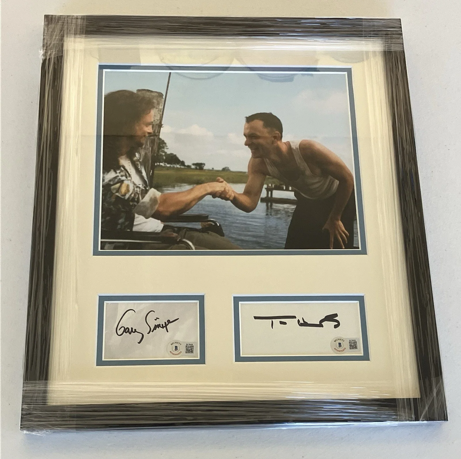 Tom Hanks & Gary Sinese Signed 14x16 Framed Display Auto, Forrest Gump, BAS COA, image 3