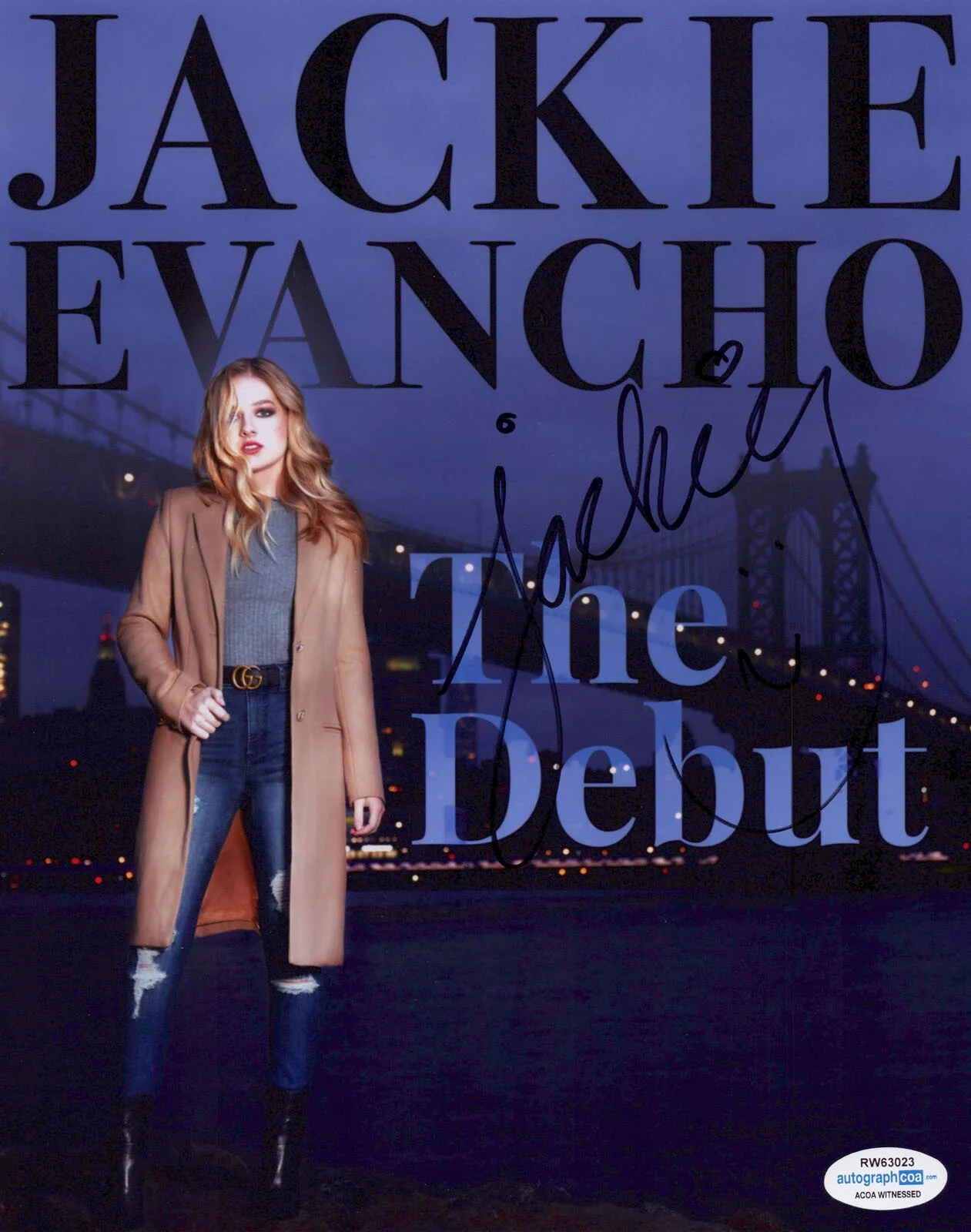 JACKIE EVANCHO — Jackie Evancho signed "THE DEBUT "8x10 Photo AGT Autographed Hot Singer ACOA COA, изображение 4