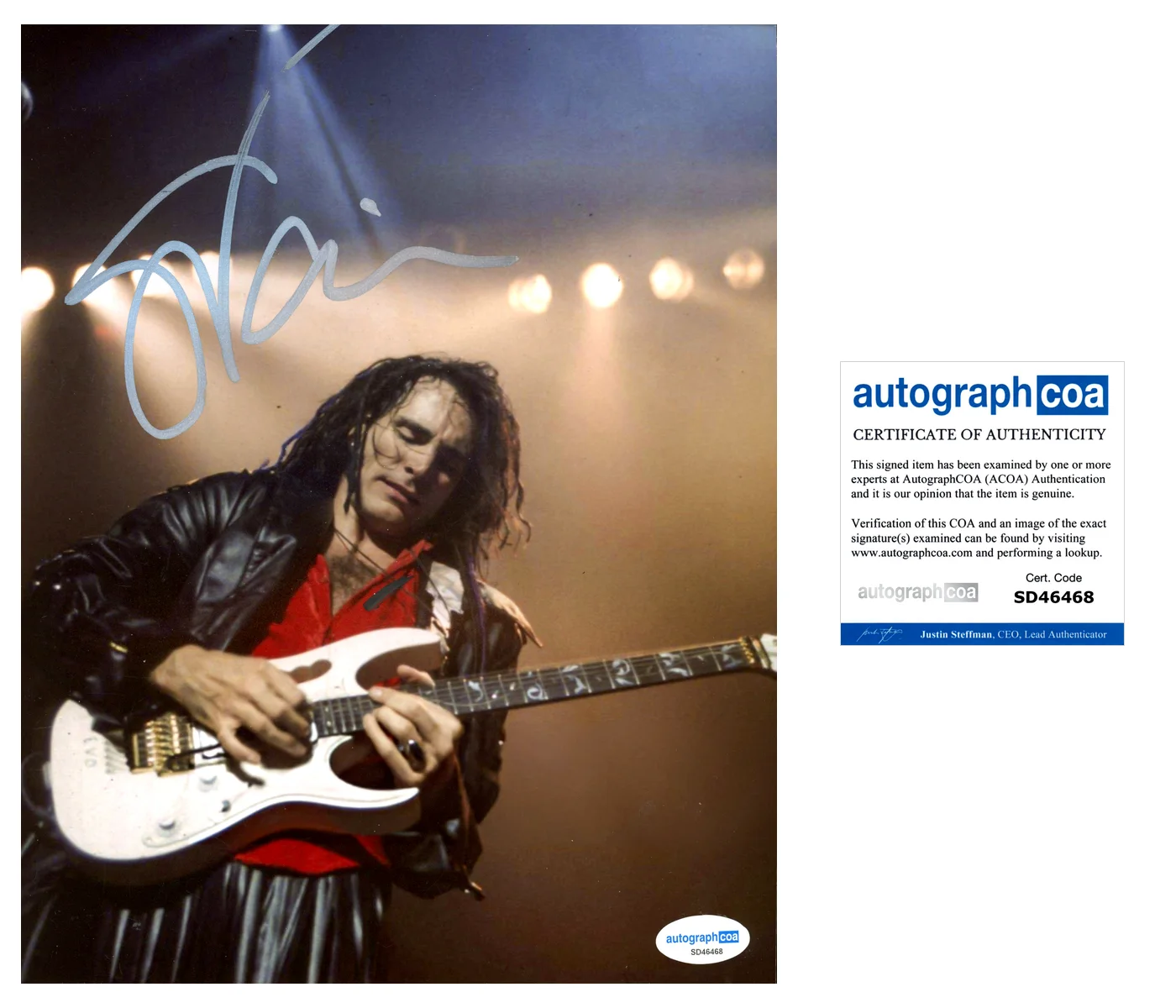 Steve Vai — Steve Vai signed Autographed 8x10 Photo EXACT PROOF g GUITARIST Legend ACOA COA, изображение 4